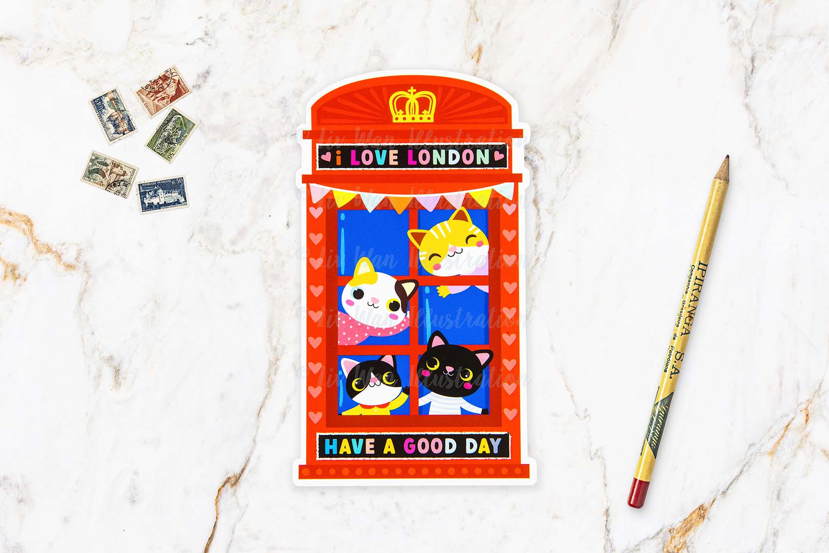 Red Phone Box Postcard