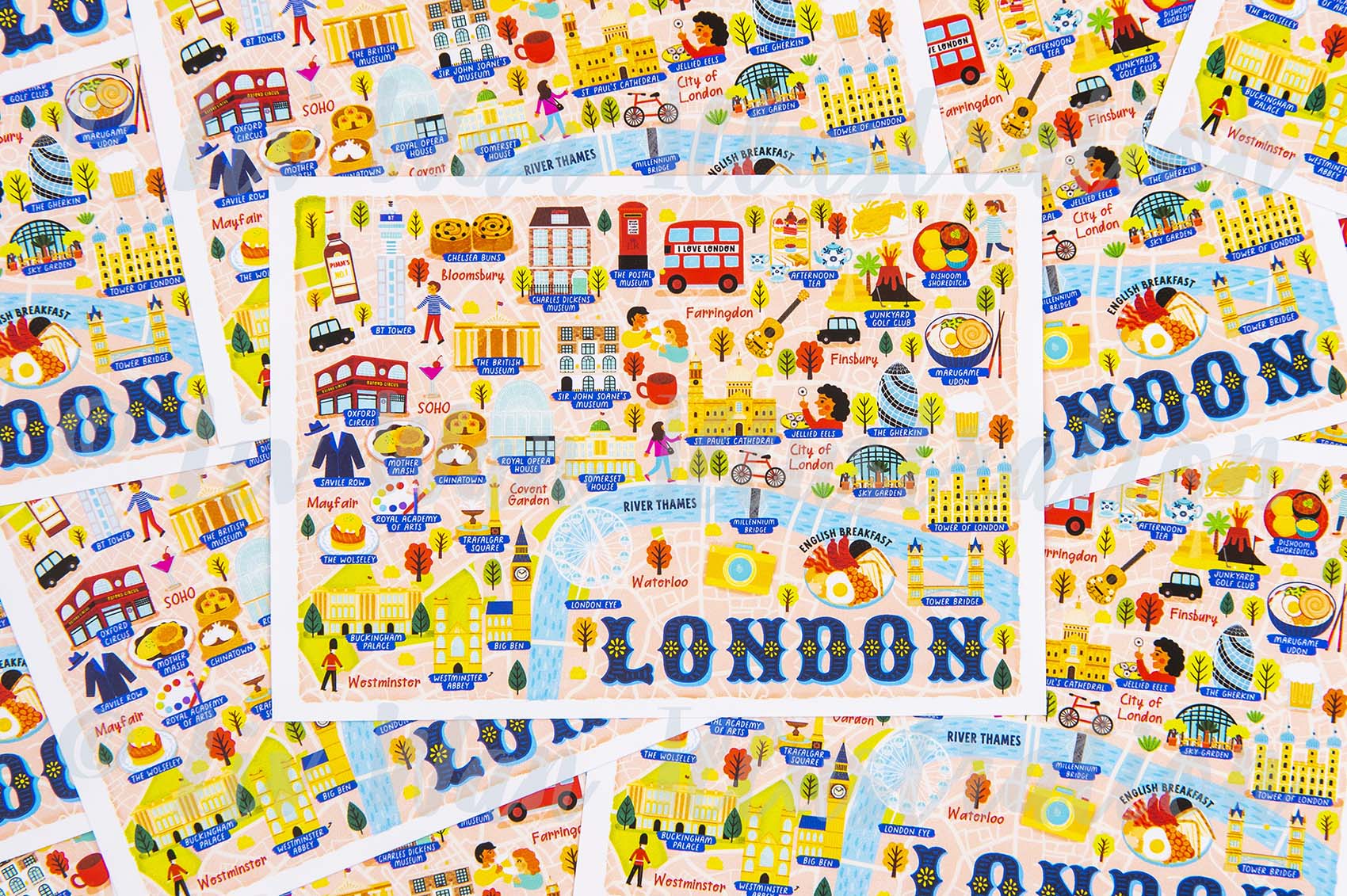 London map postcard