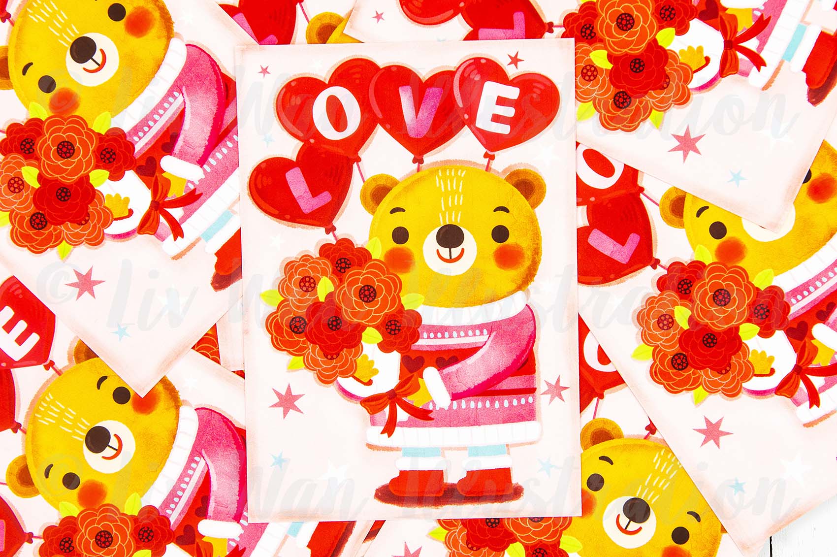Valentine's Day Bear Postcard