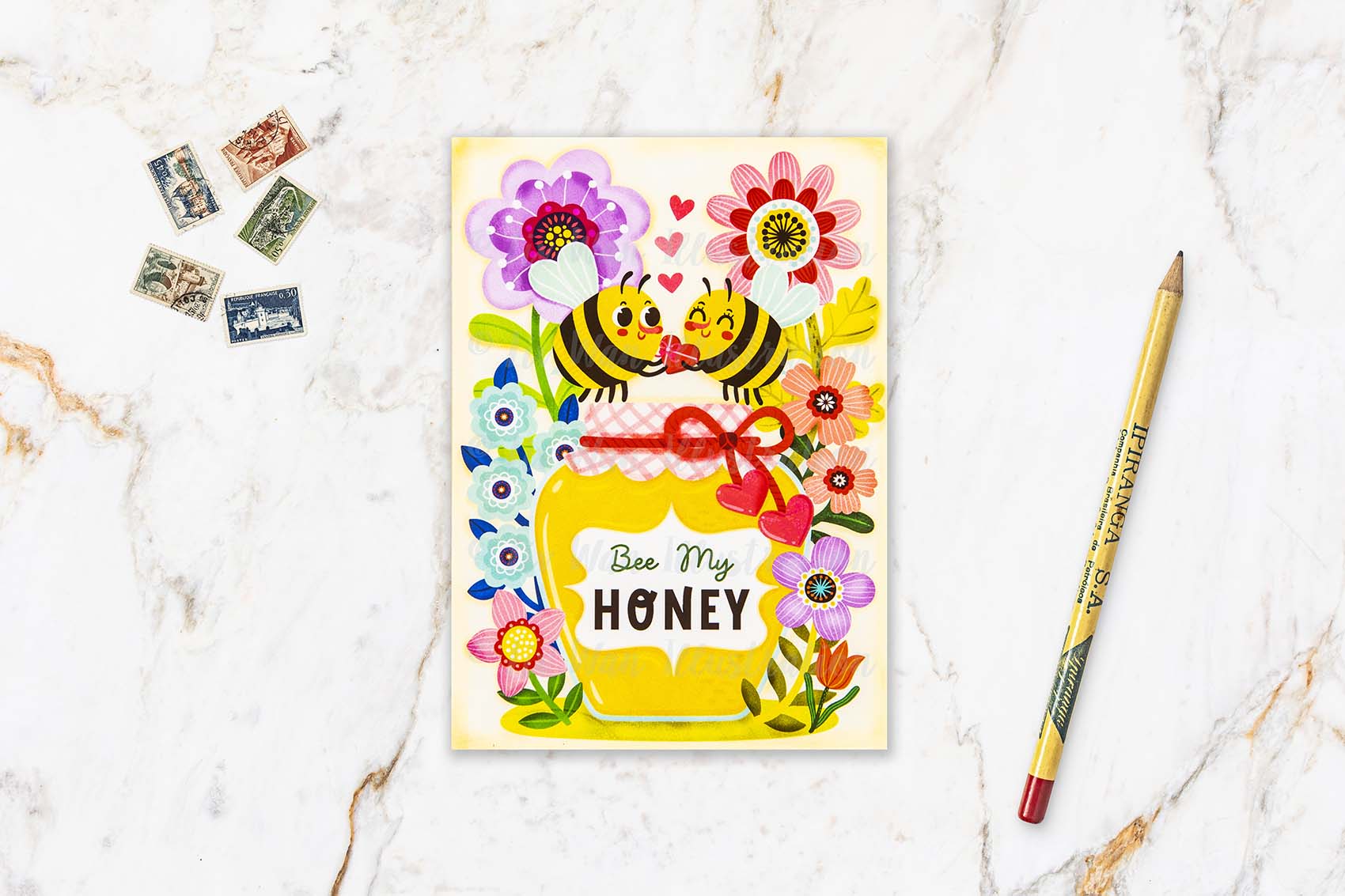 Valentine's Day Bee My Honey Postcard