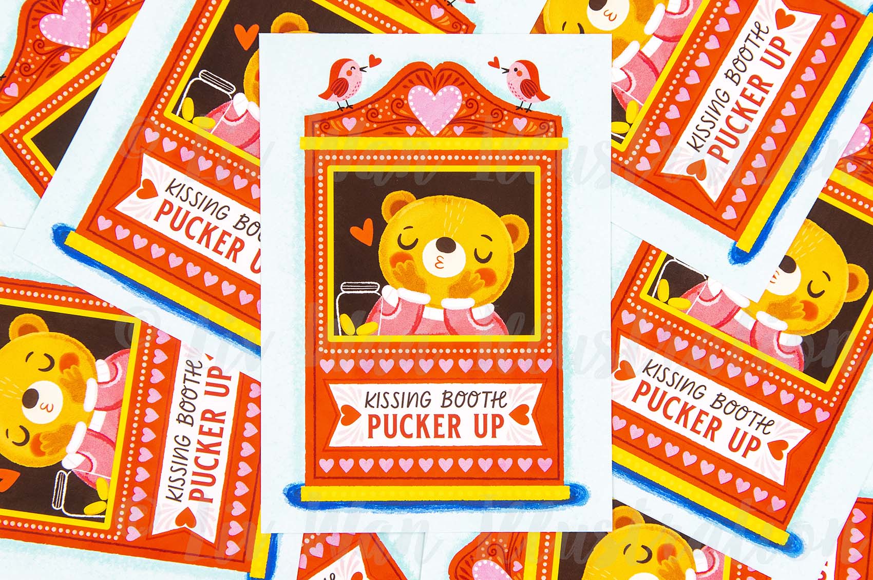 Valentine's Day Kissing Booth Postcard