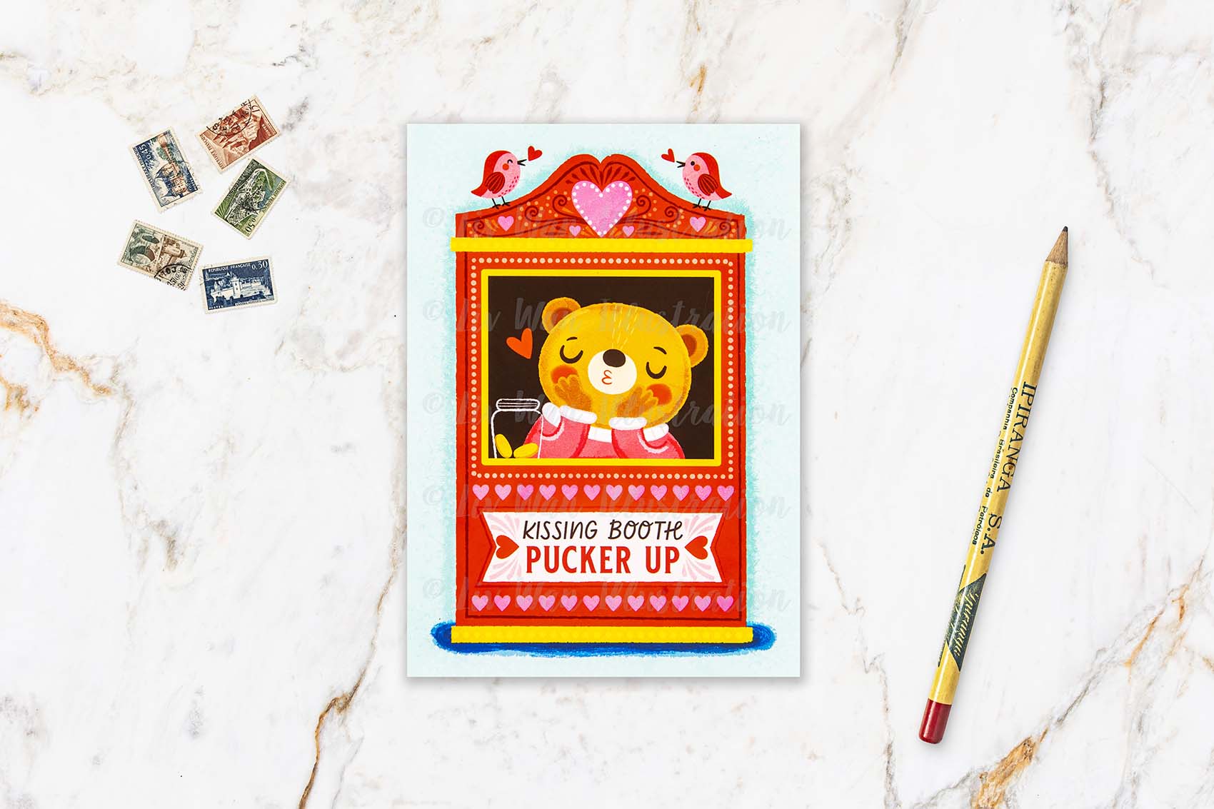 Valentine's Day Kissing Booth Postcard