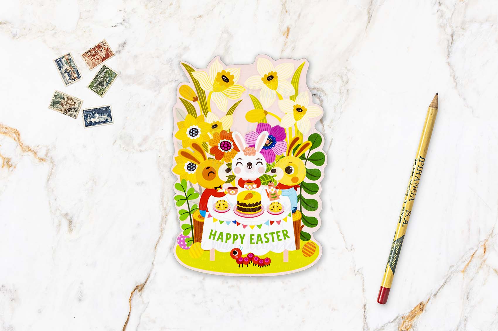 Easter bunny postcard