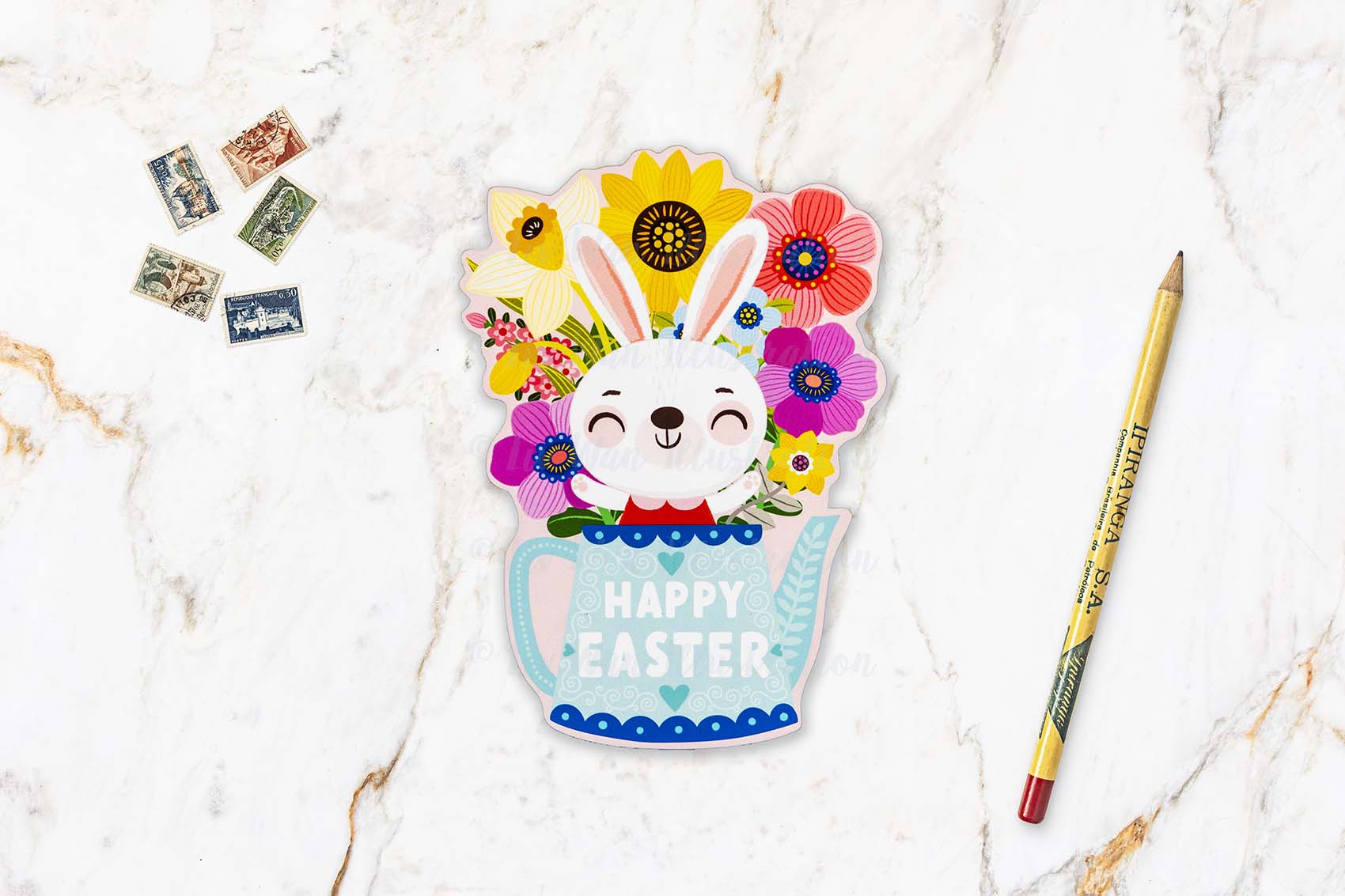 Easter bunny postcard