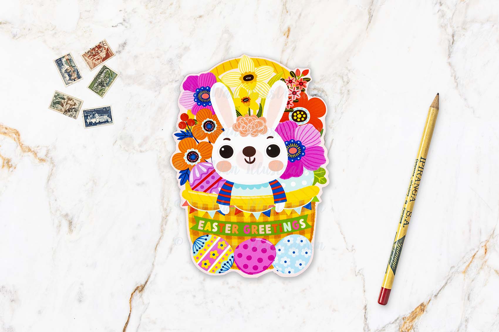 Easter bunny postcard