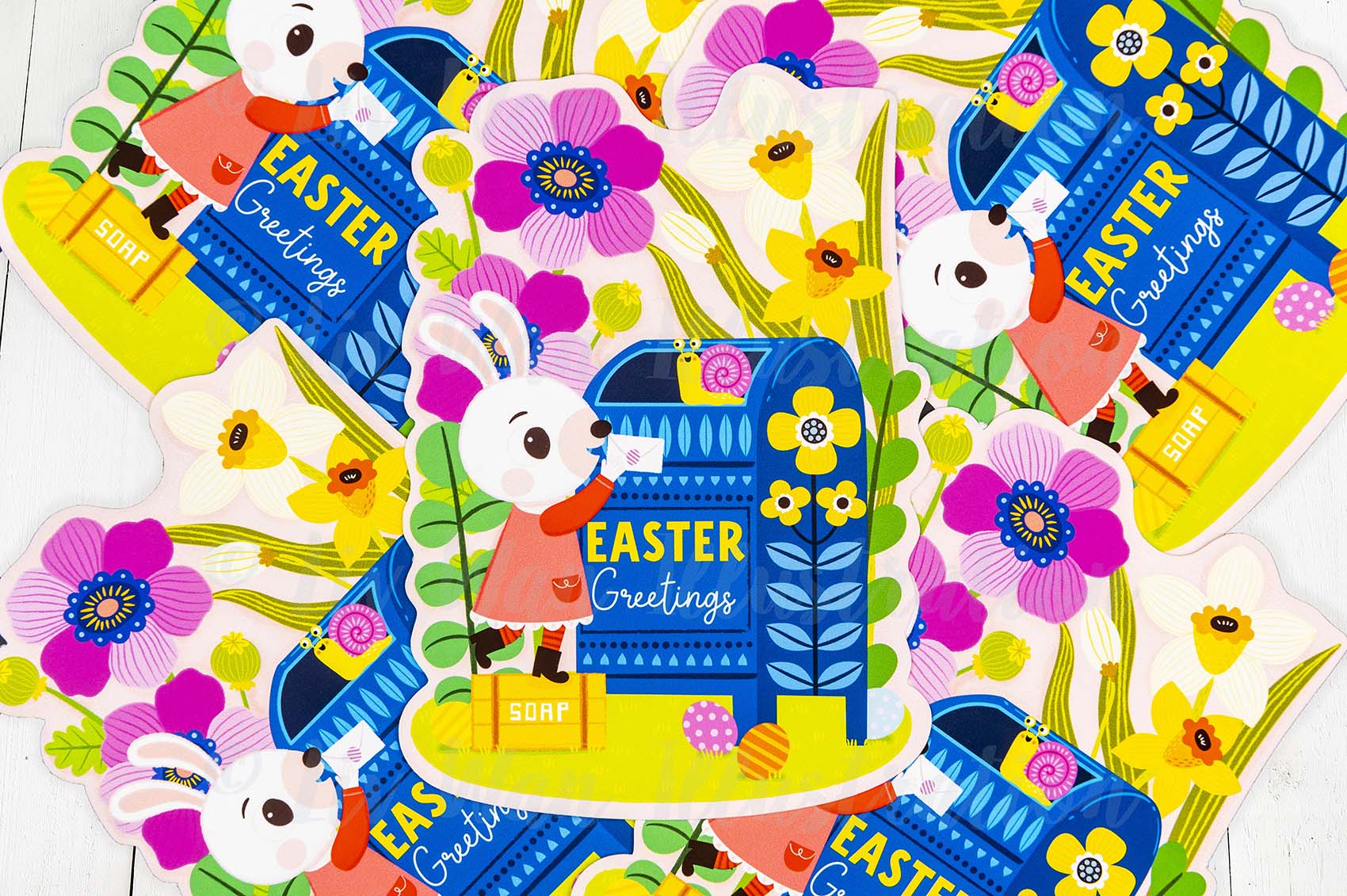 Easter bunny postcard