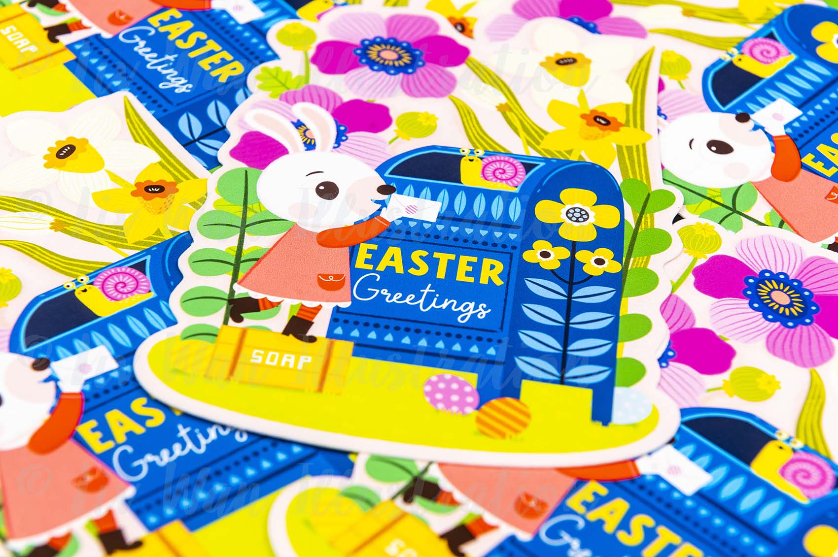 Easter bunny postcard