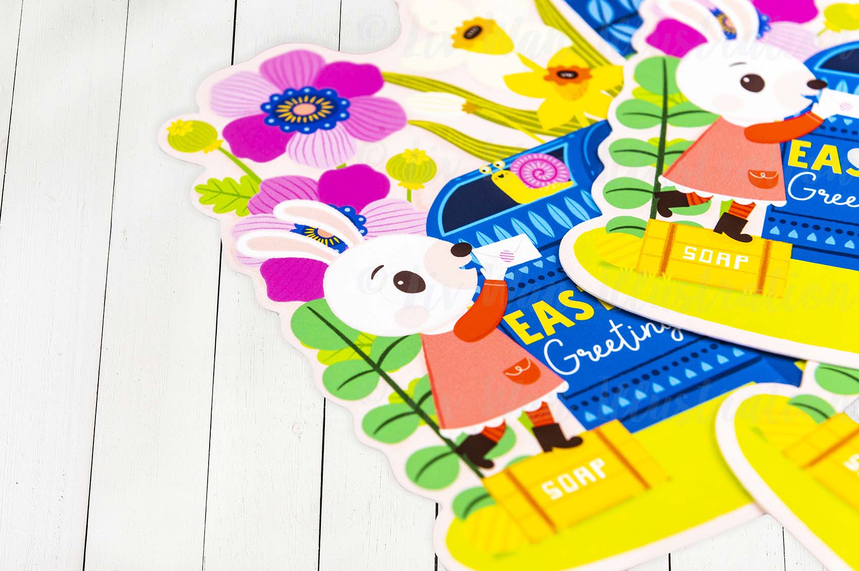 Easter bunny postcard