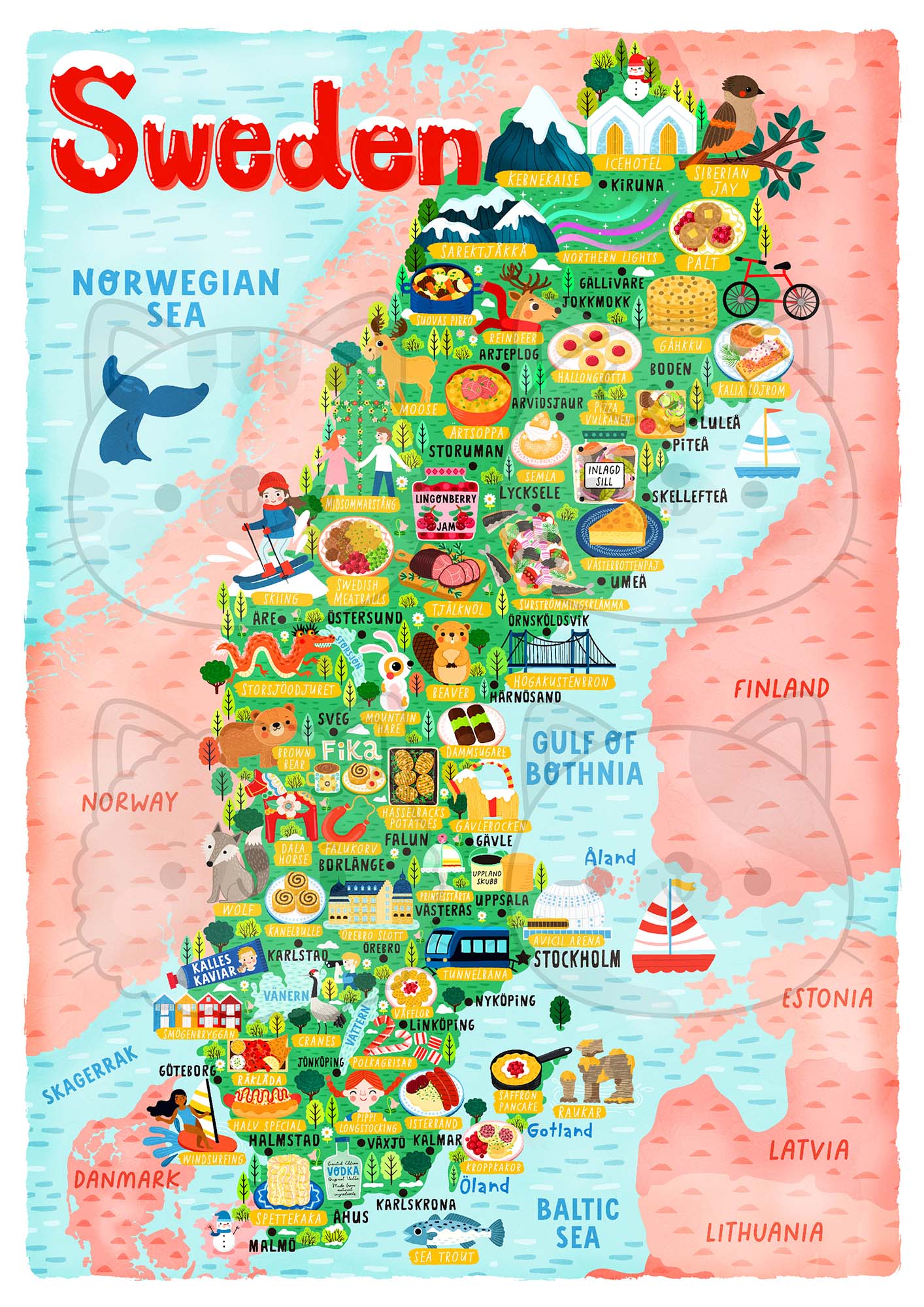 Sweden map poster