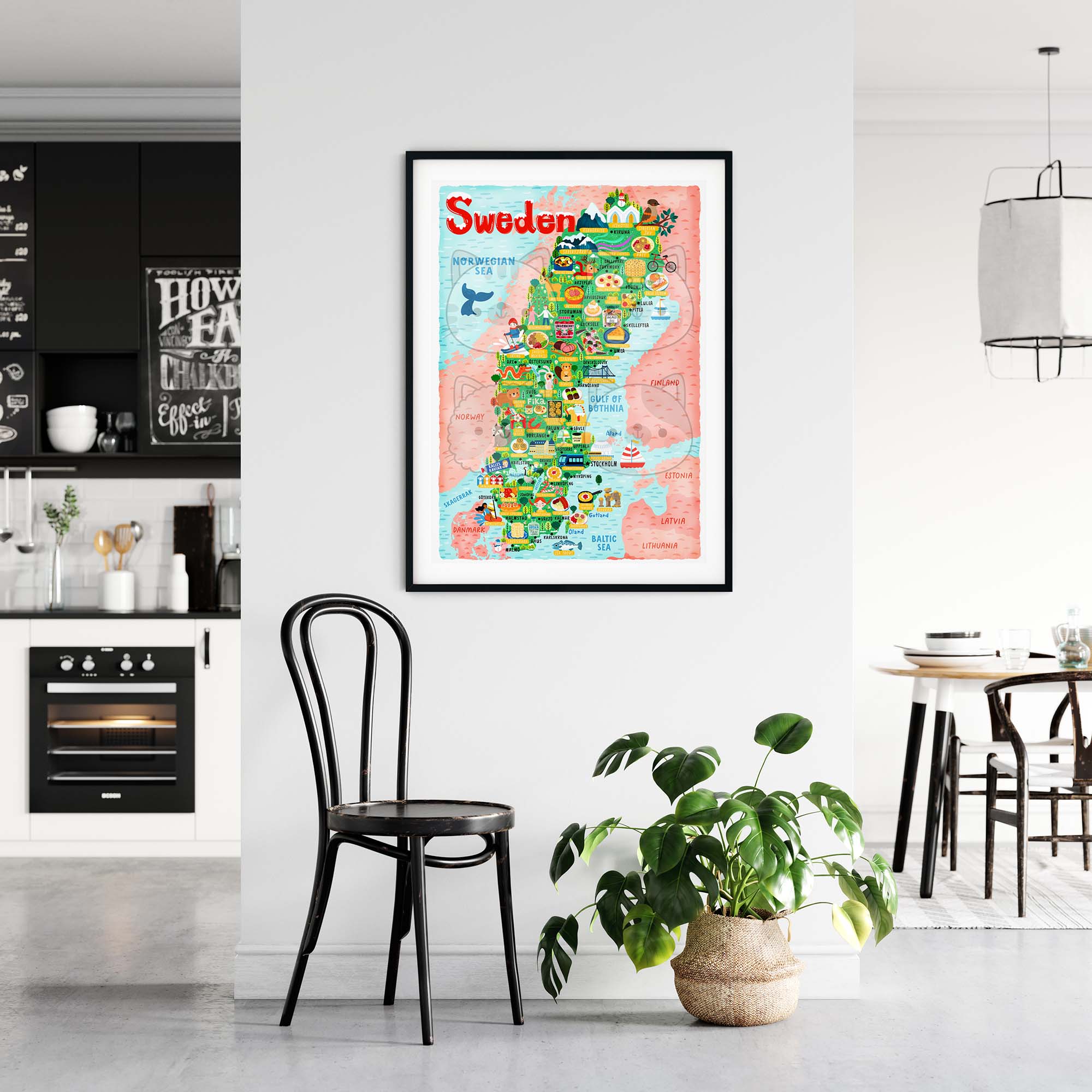 Sweden map poster