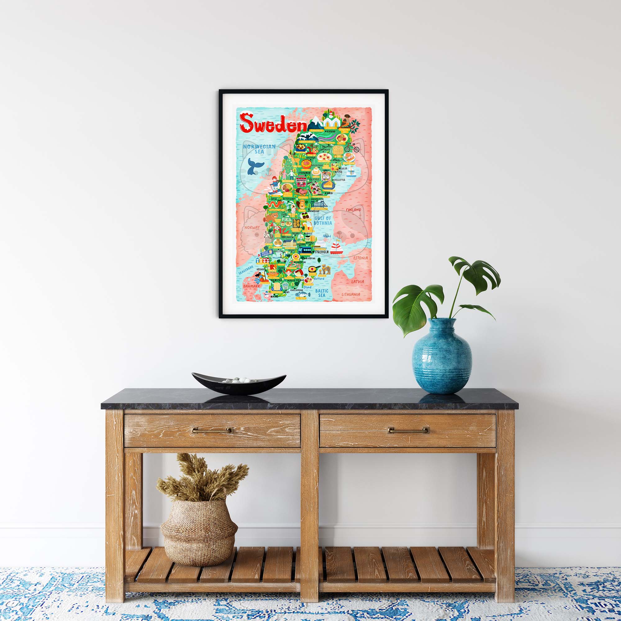 Sweden map poster