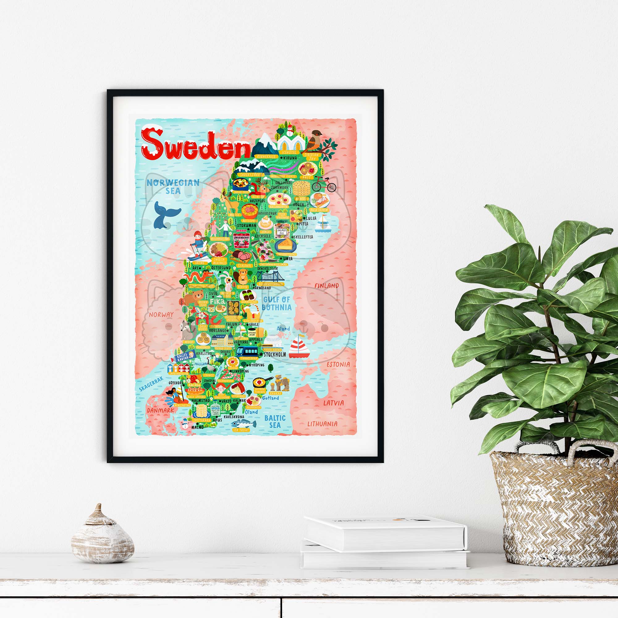 Sweden map poster