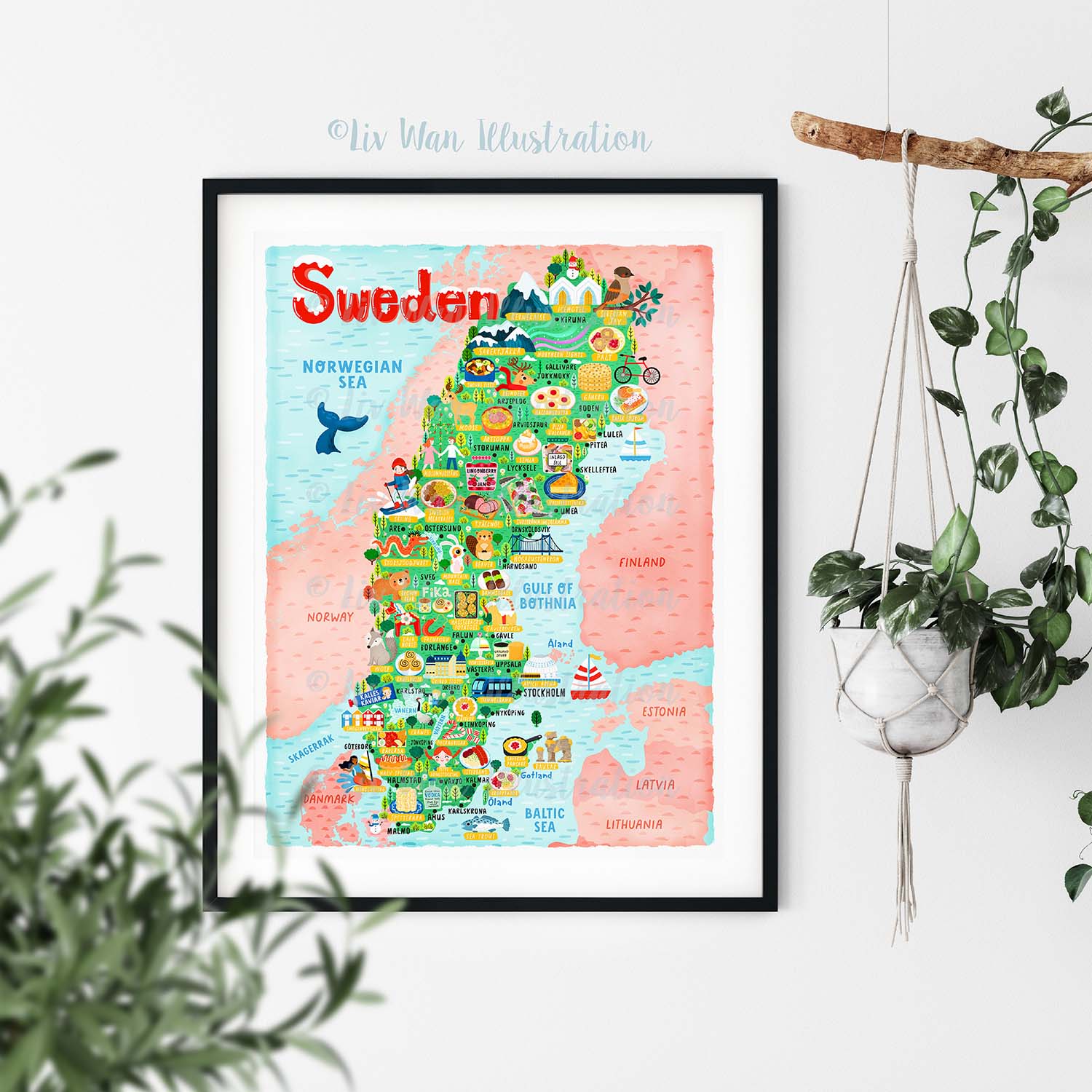Sweden Map Poster