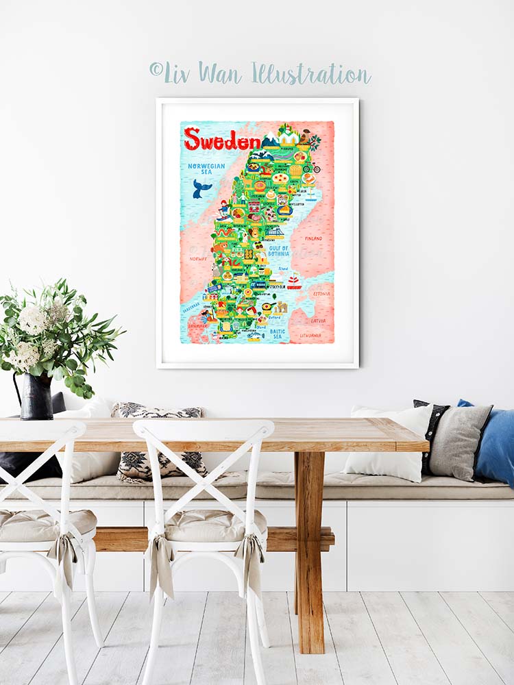 Sweden Map Poster