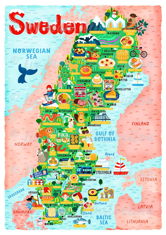 Sweden Map Poster