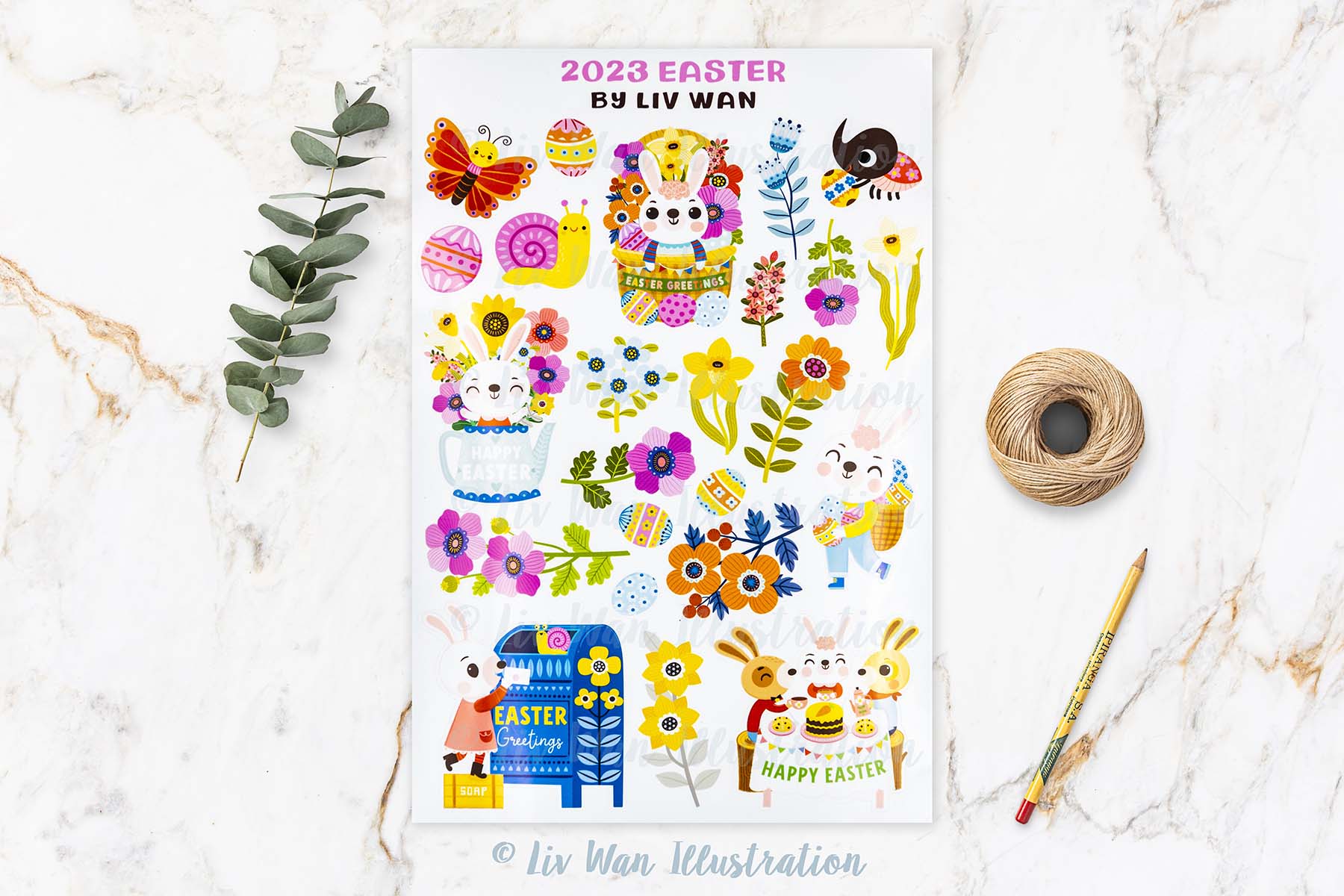 Easter Bunny Sticker Sheet