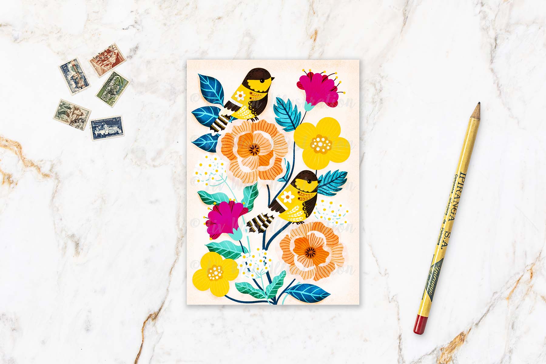 Elegant Tit Postcard