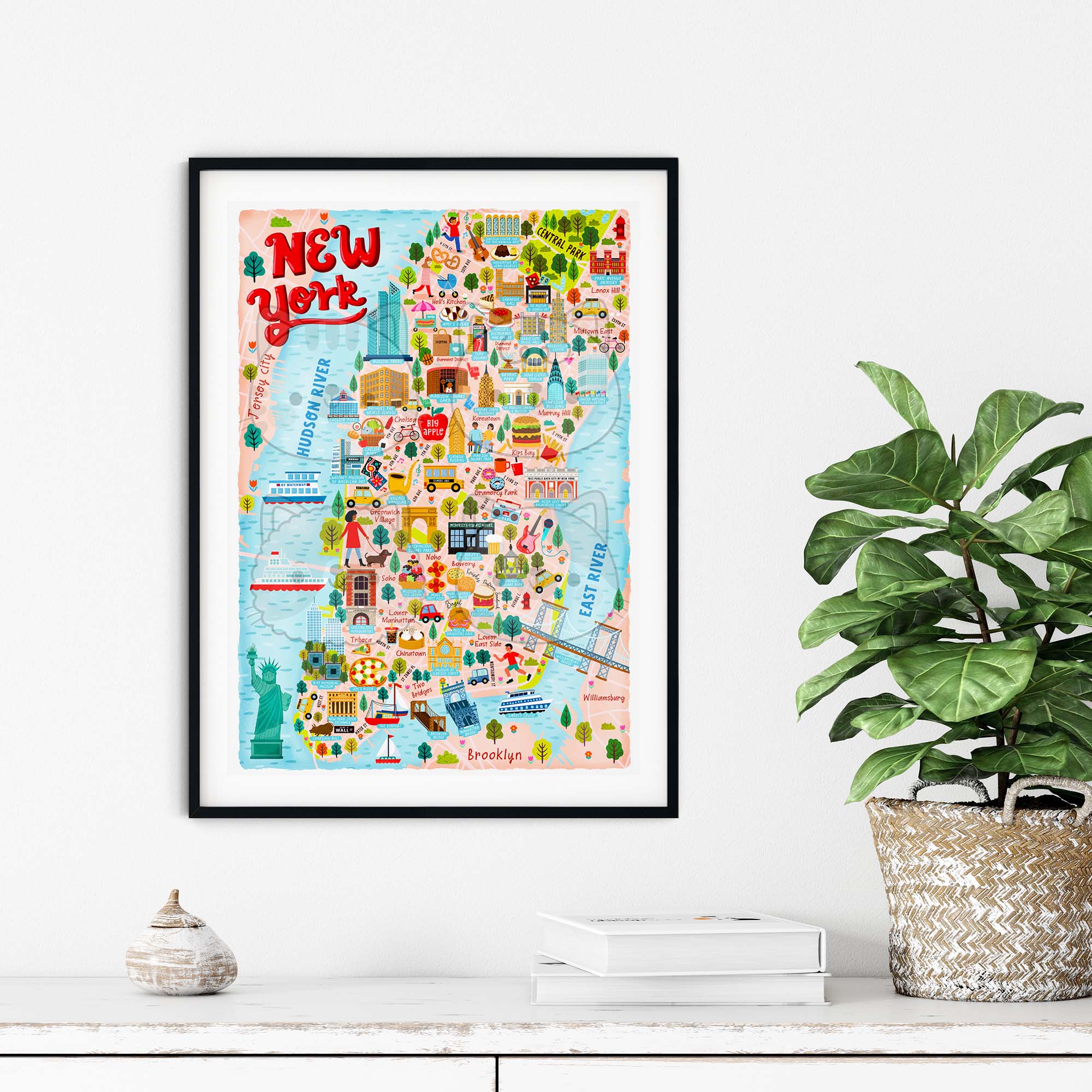 New York Map Poster