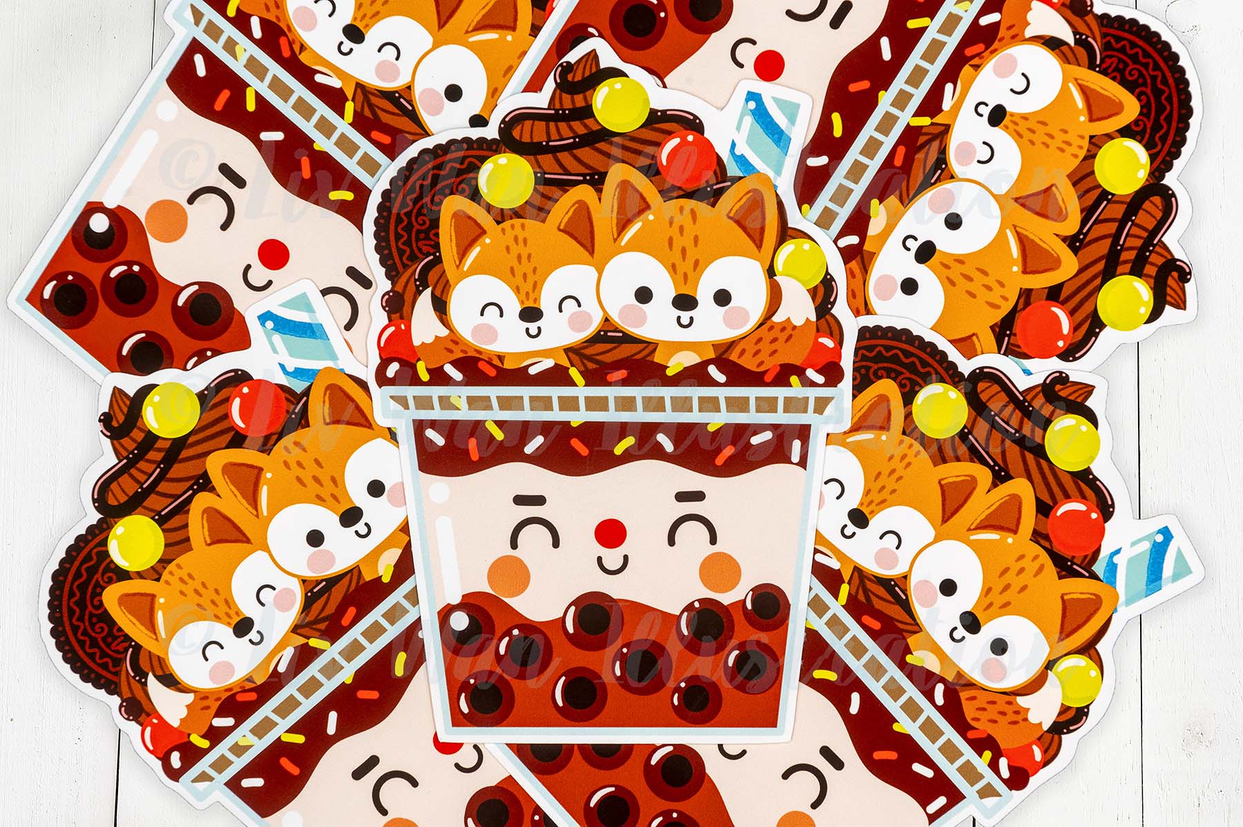 Chocolate Fox Bubble Tea Postcard