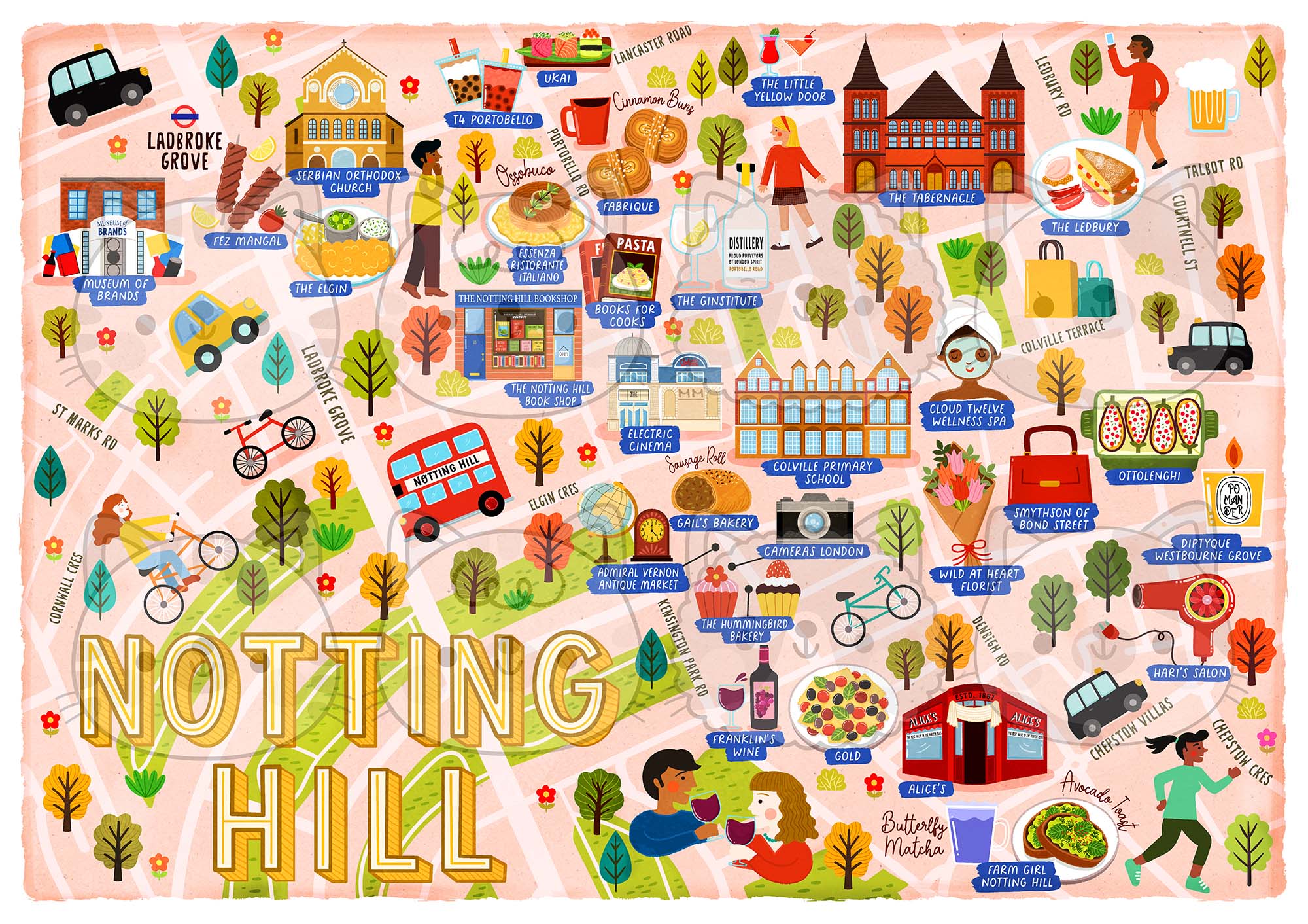 Notting Hill Map Poster