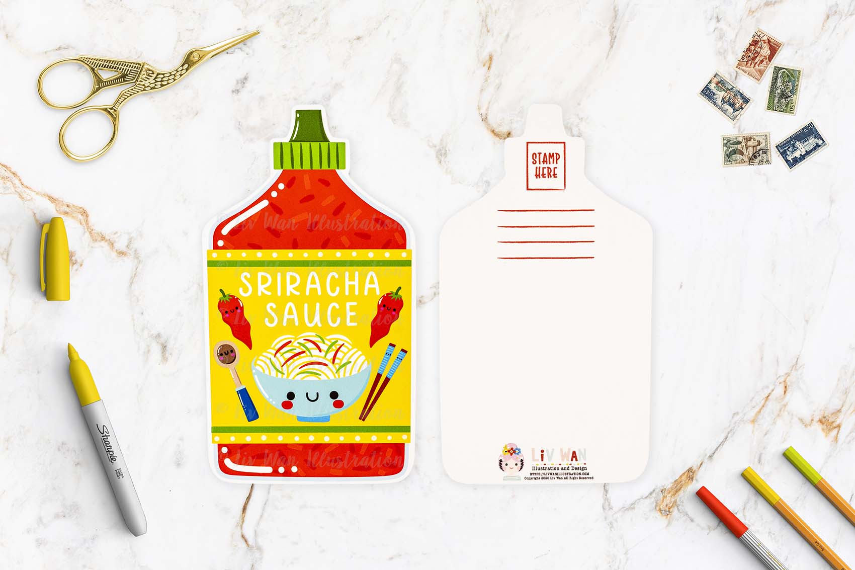 Sriracha Sauce Postcard
