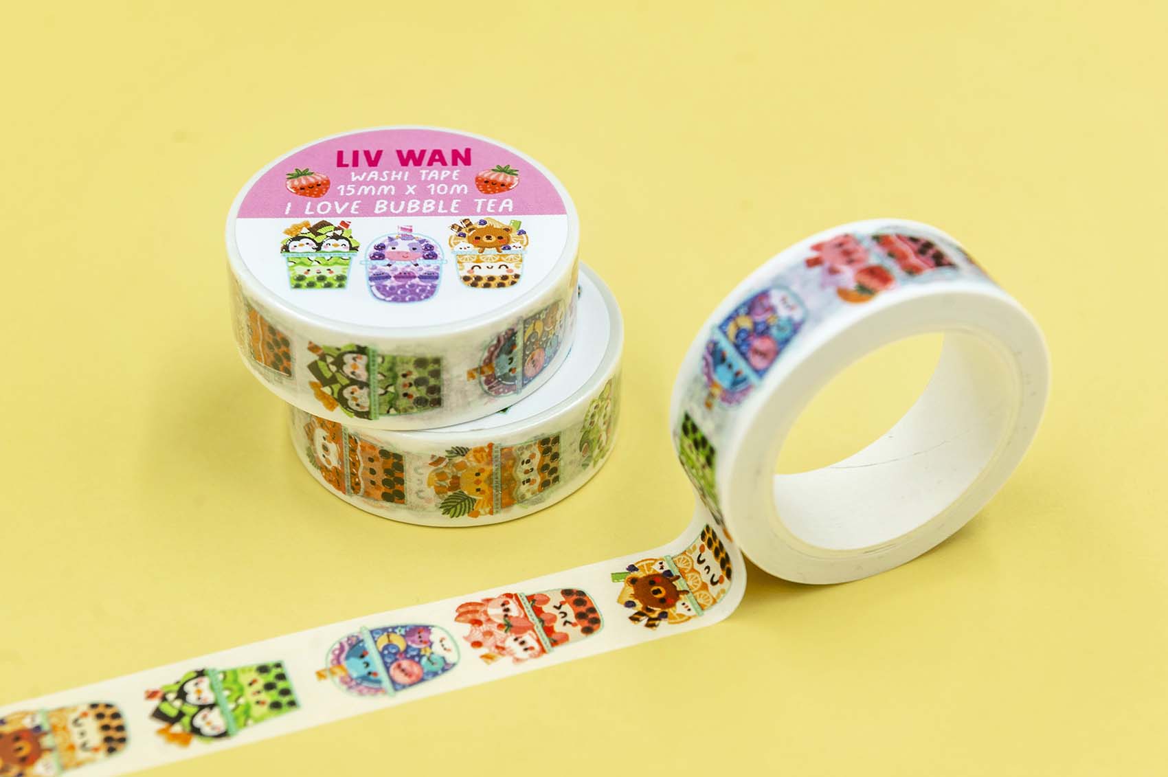 I Love Bubble Tea Washi Tape