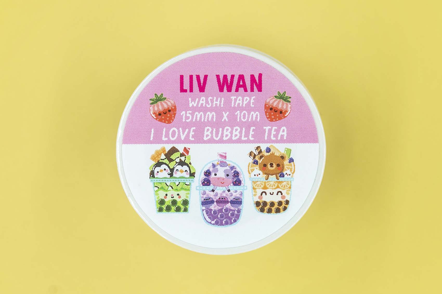 I Love Bubble Tea Washi Tape