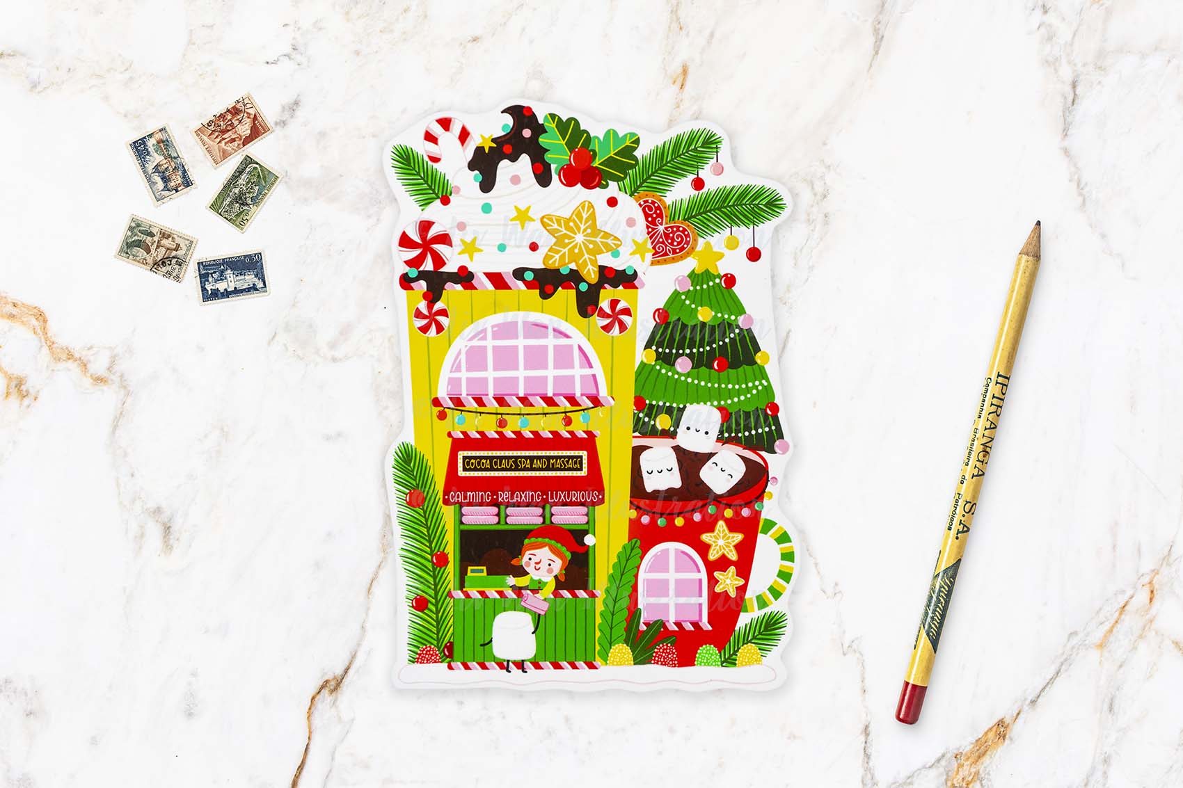 Christmas Spa Postcard