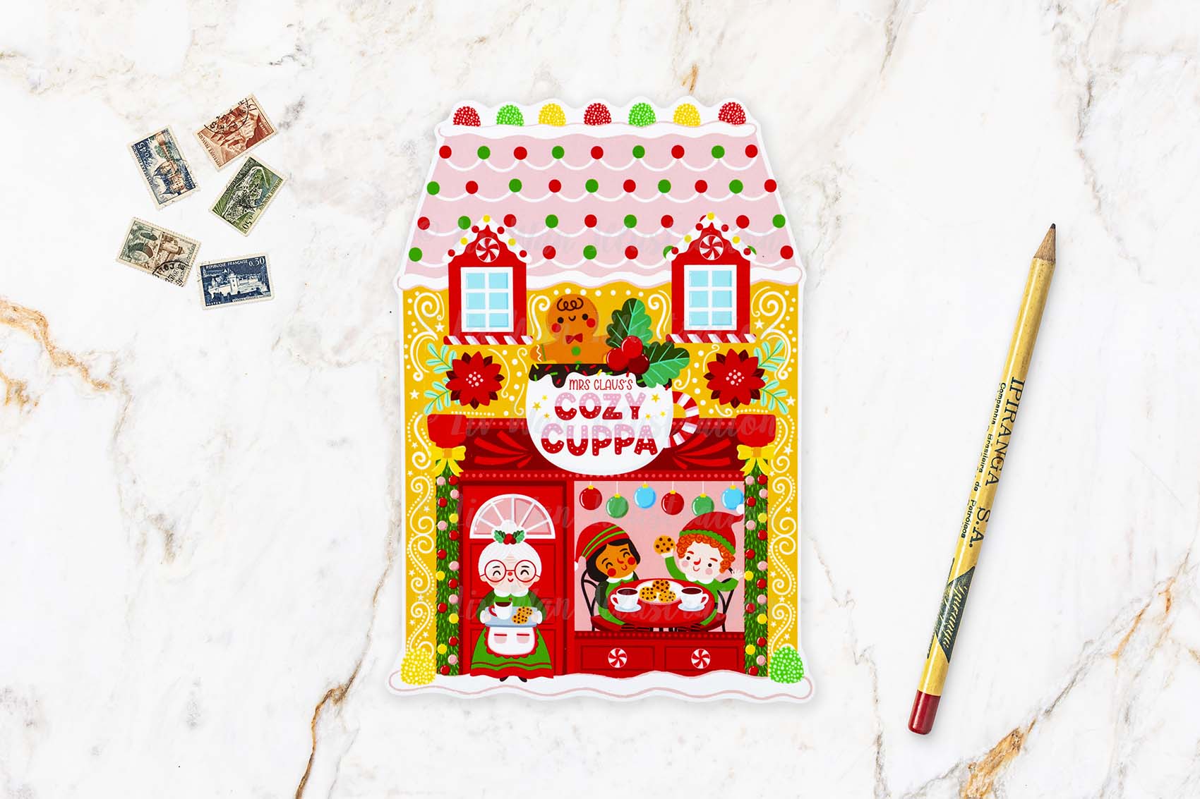 Cozy Cuppa Christmas Postcard