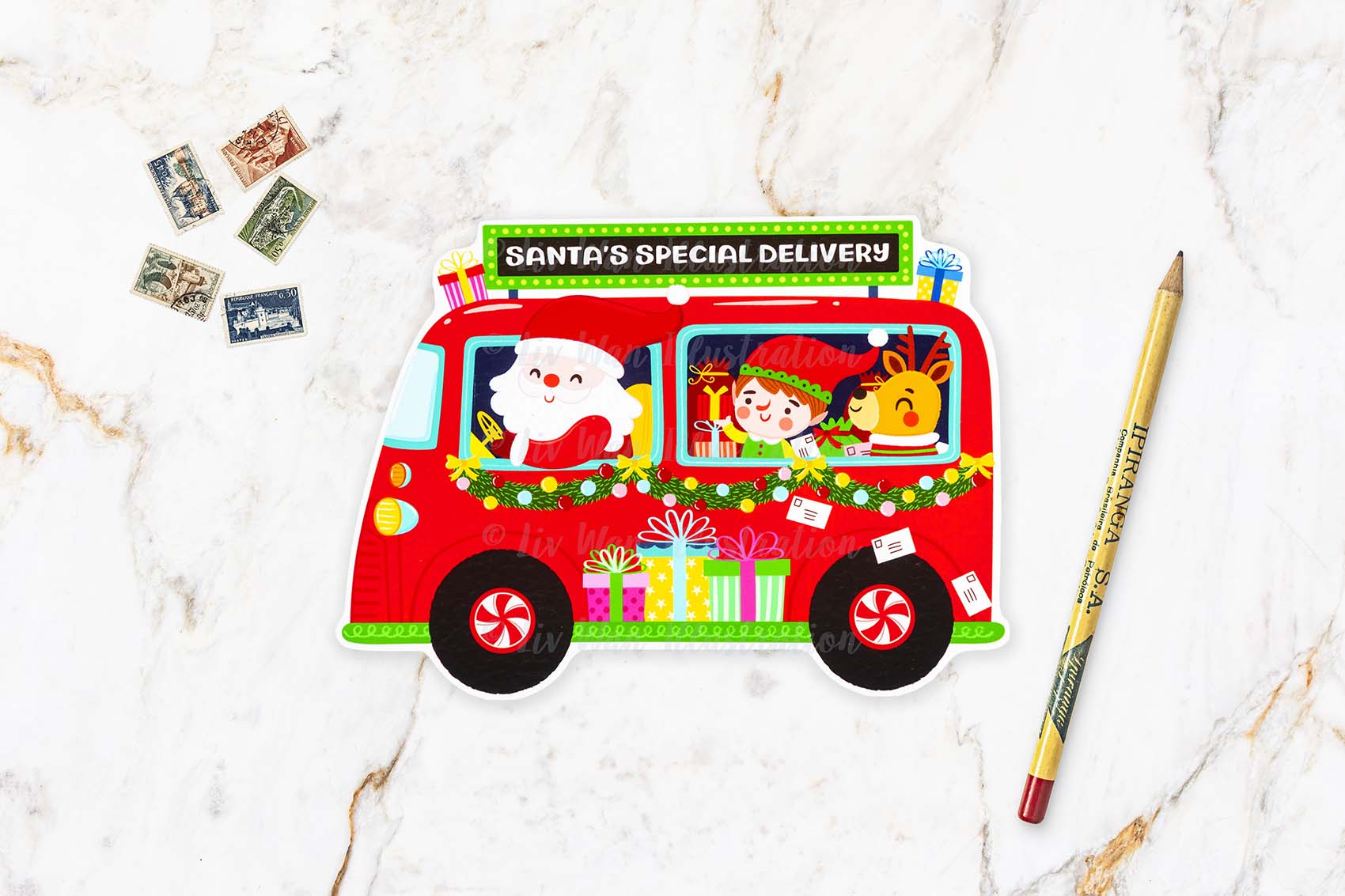 Santa's Special Delivery Christmas Postcard