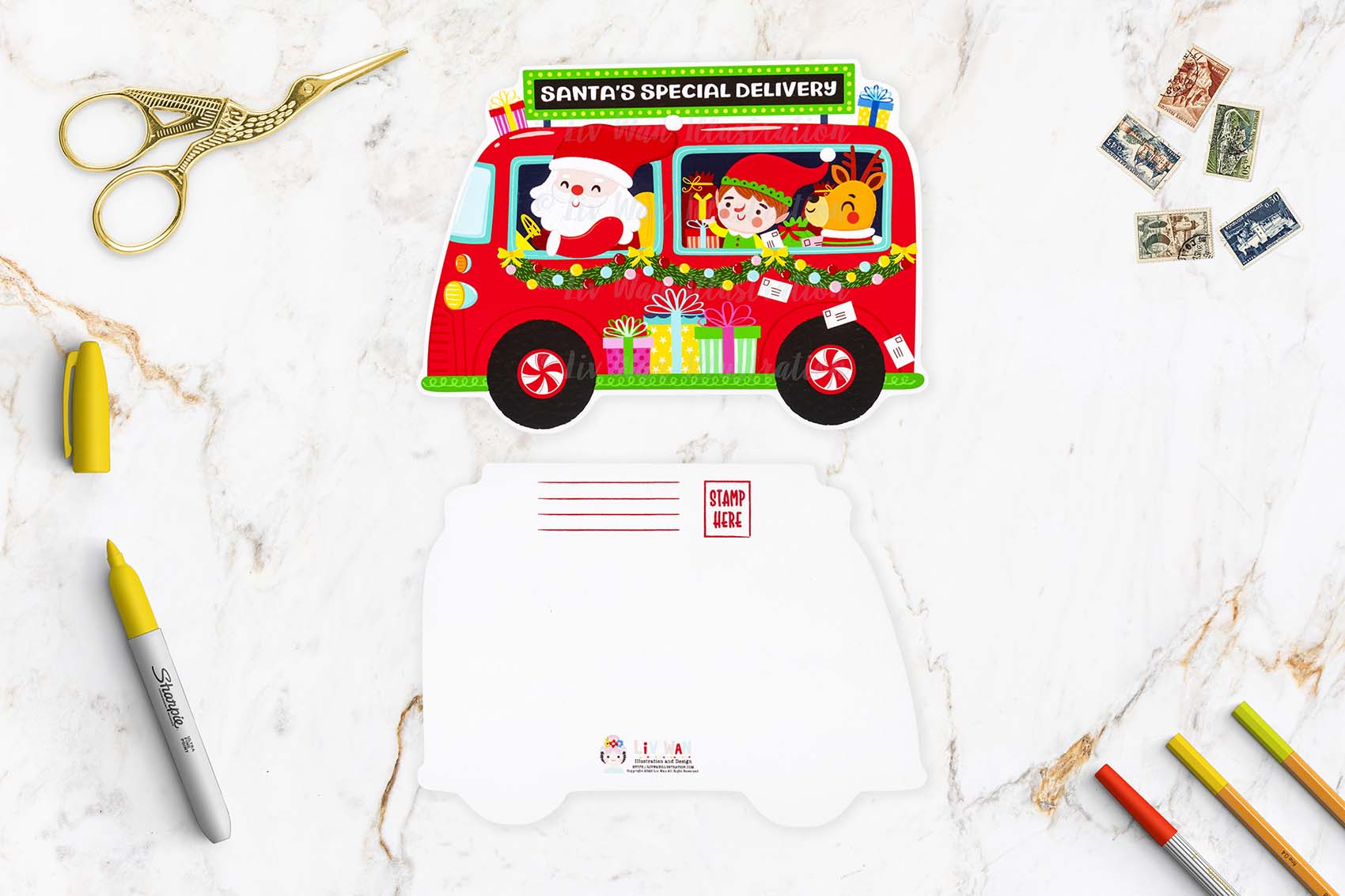 Santa's Special Delivery Christmas Postcard