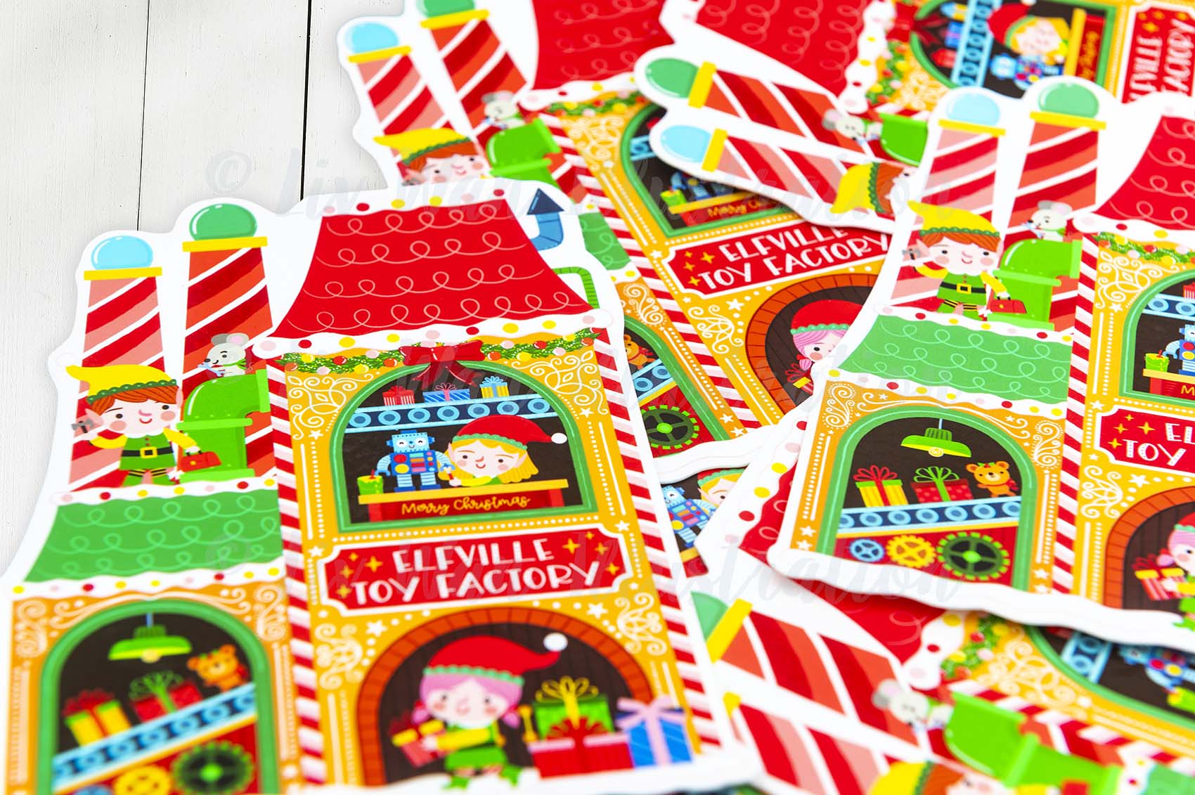 Elf Toy Factory Postcard