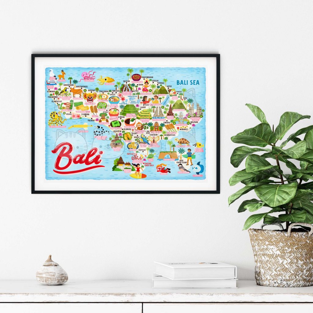 Bali map poster Bali map poster
