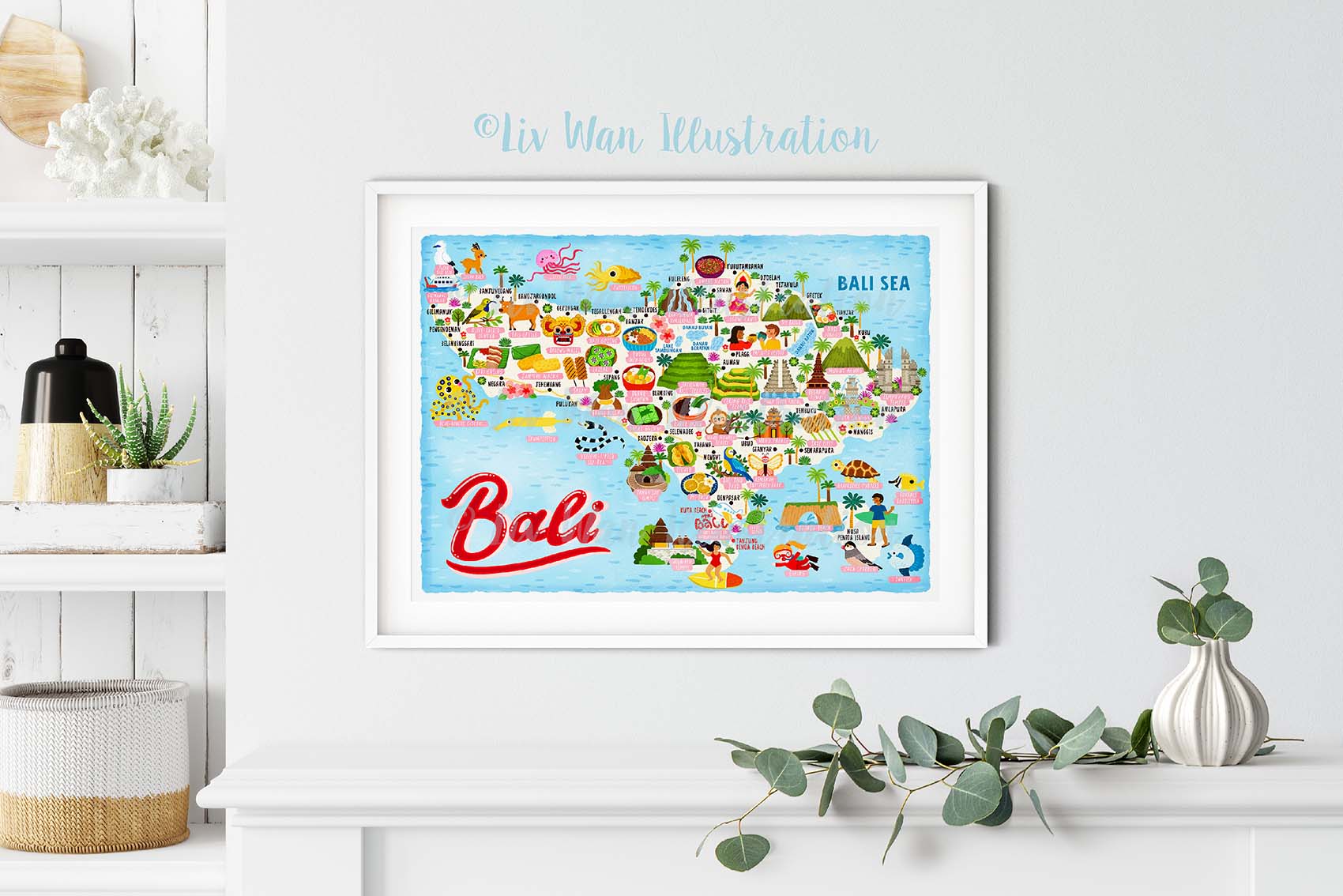 Bali map poster