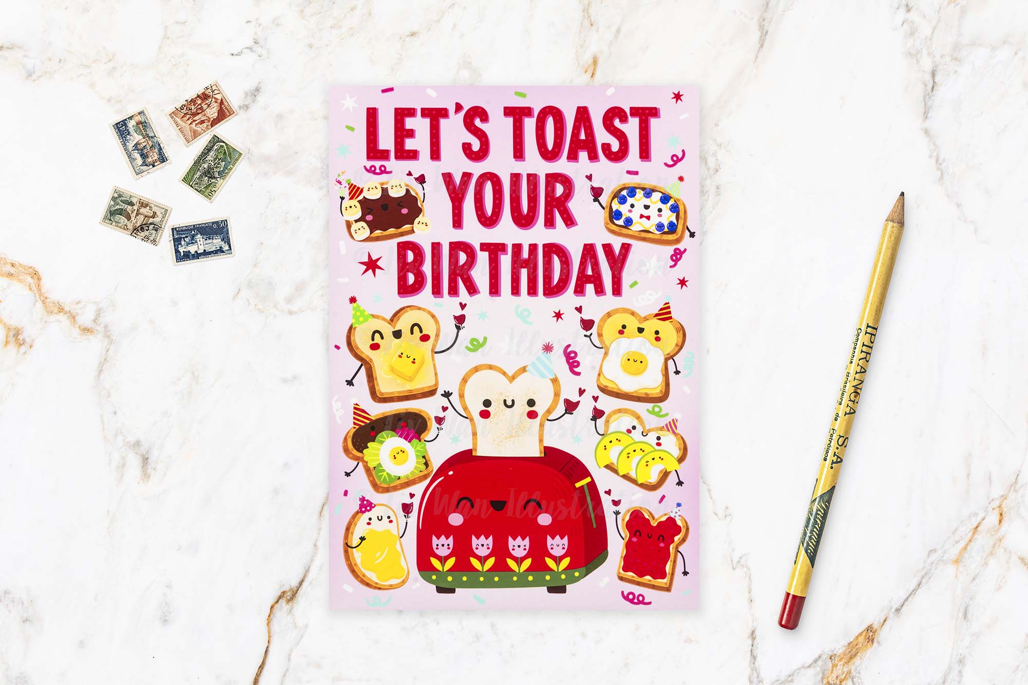 Birthday Toast Postcard