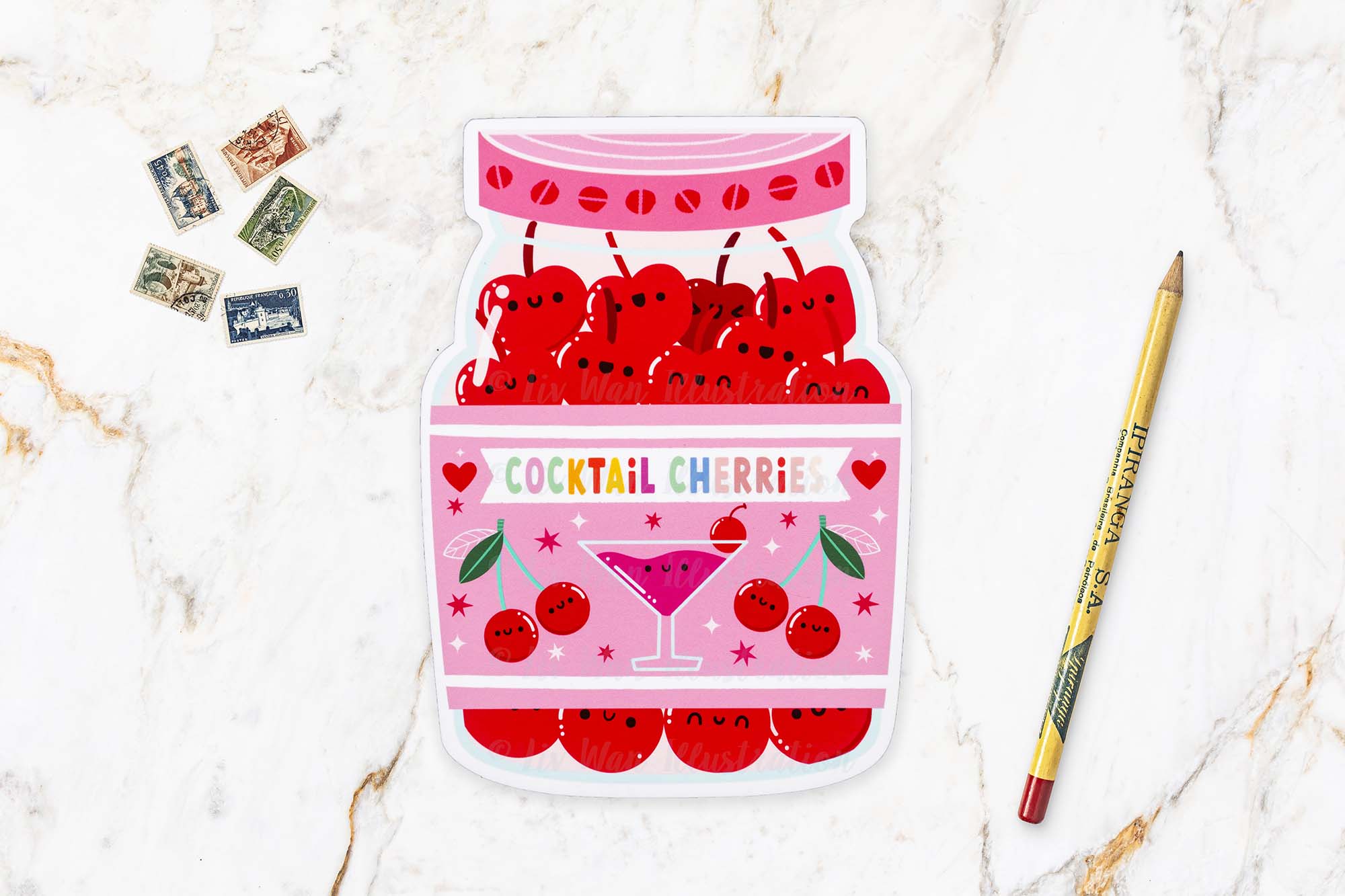 Cocktail Cherries Postcard