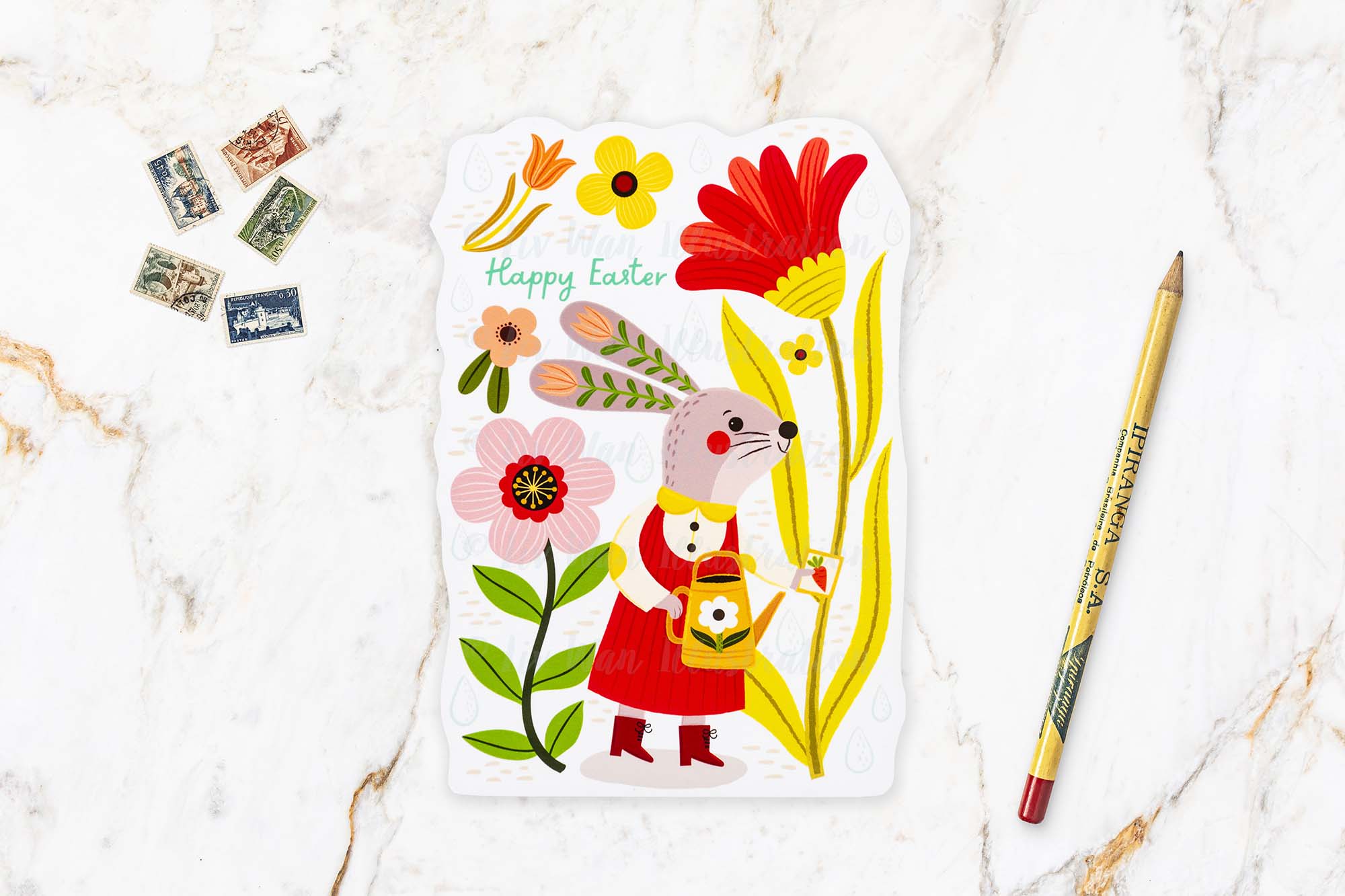 Easter Gardening Postcard