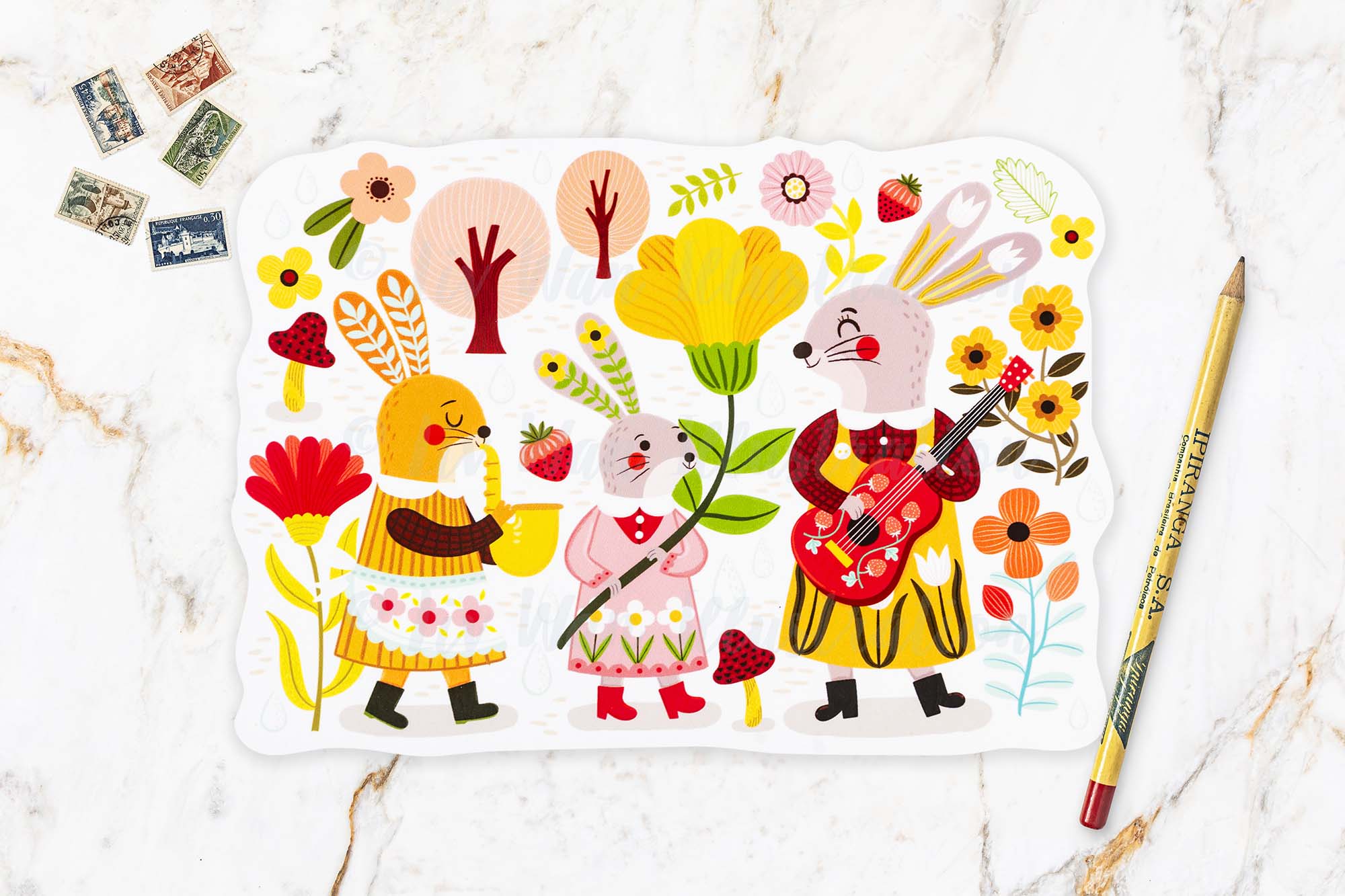 Easter Bunny Parade Postcard