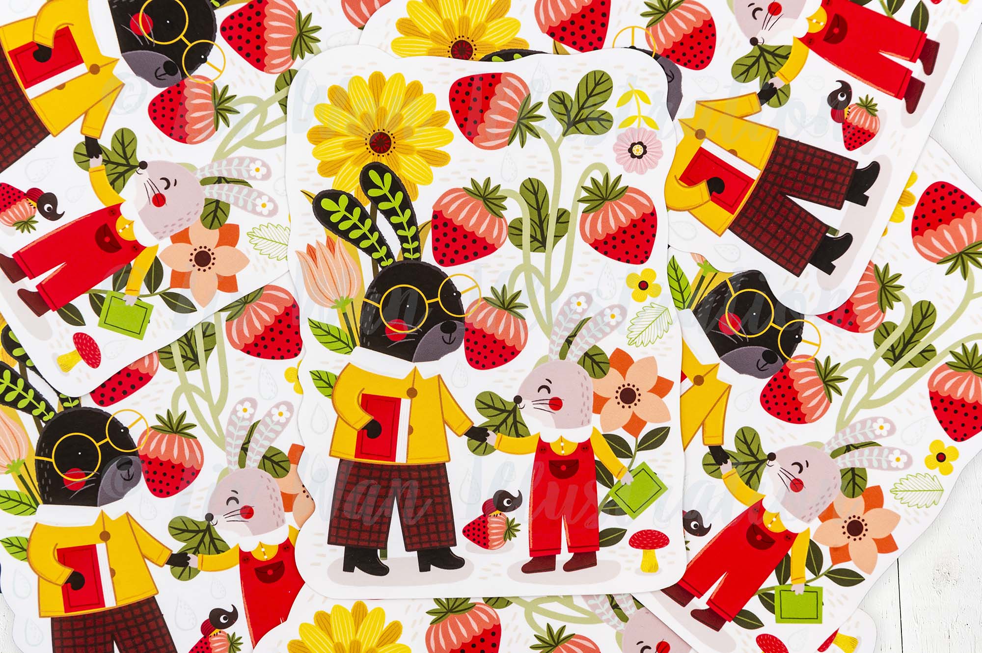 Easter Strawberries Postcard