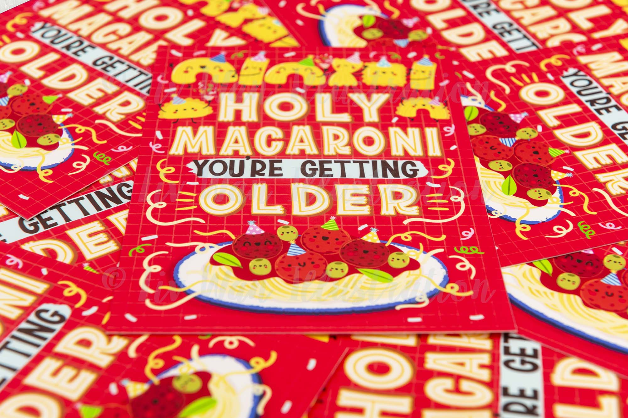 Holy Macaroni Birthday Postcard