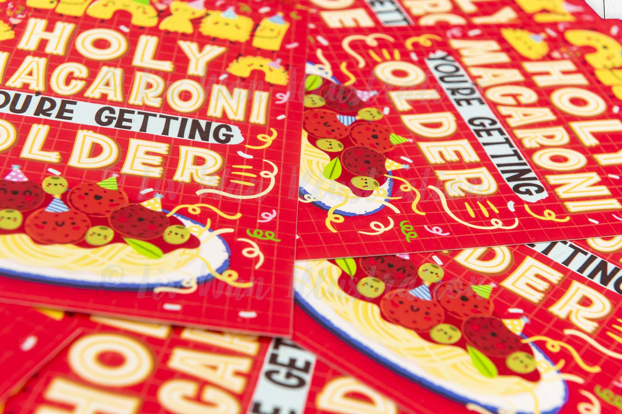 Holy Macaroni Birthday Postcard