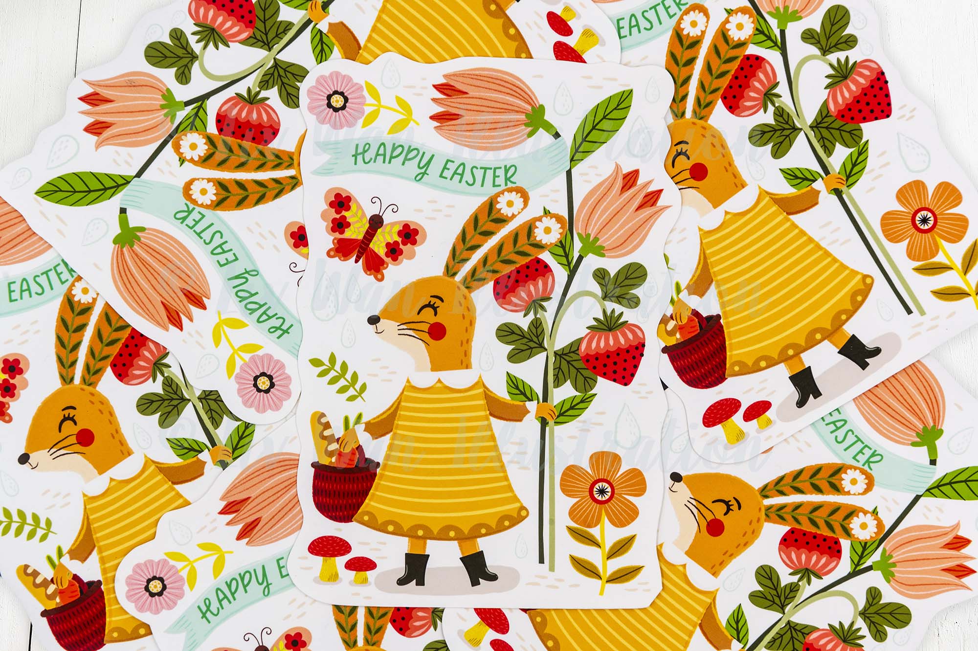 Happy Easter Flowers Postcard