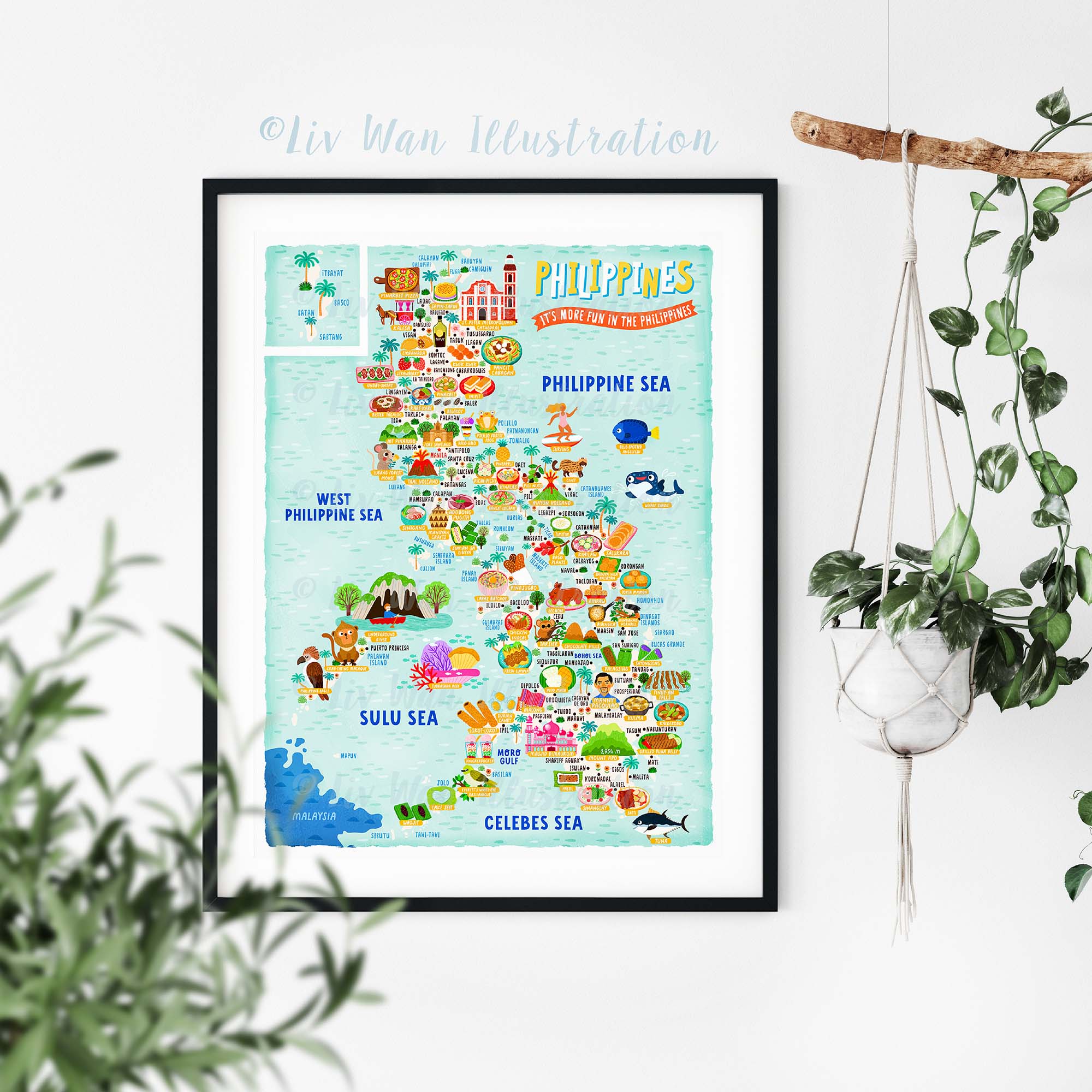 Philippines map poster