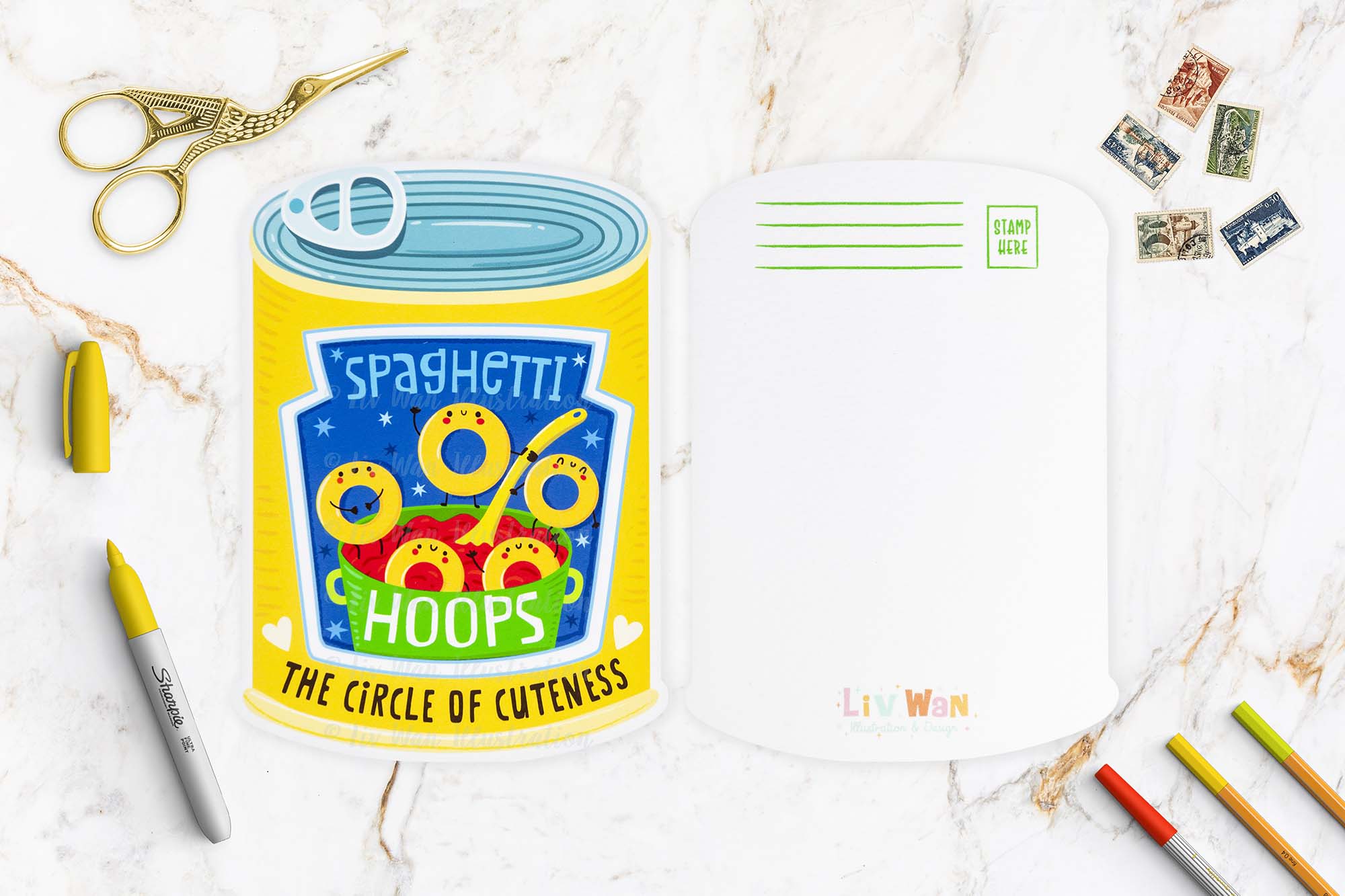 Spaghetti Hoops Postcard