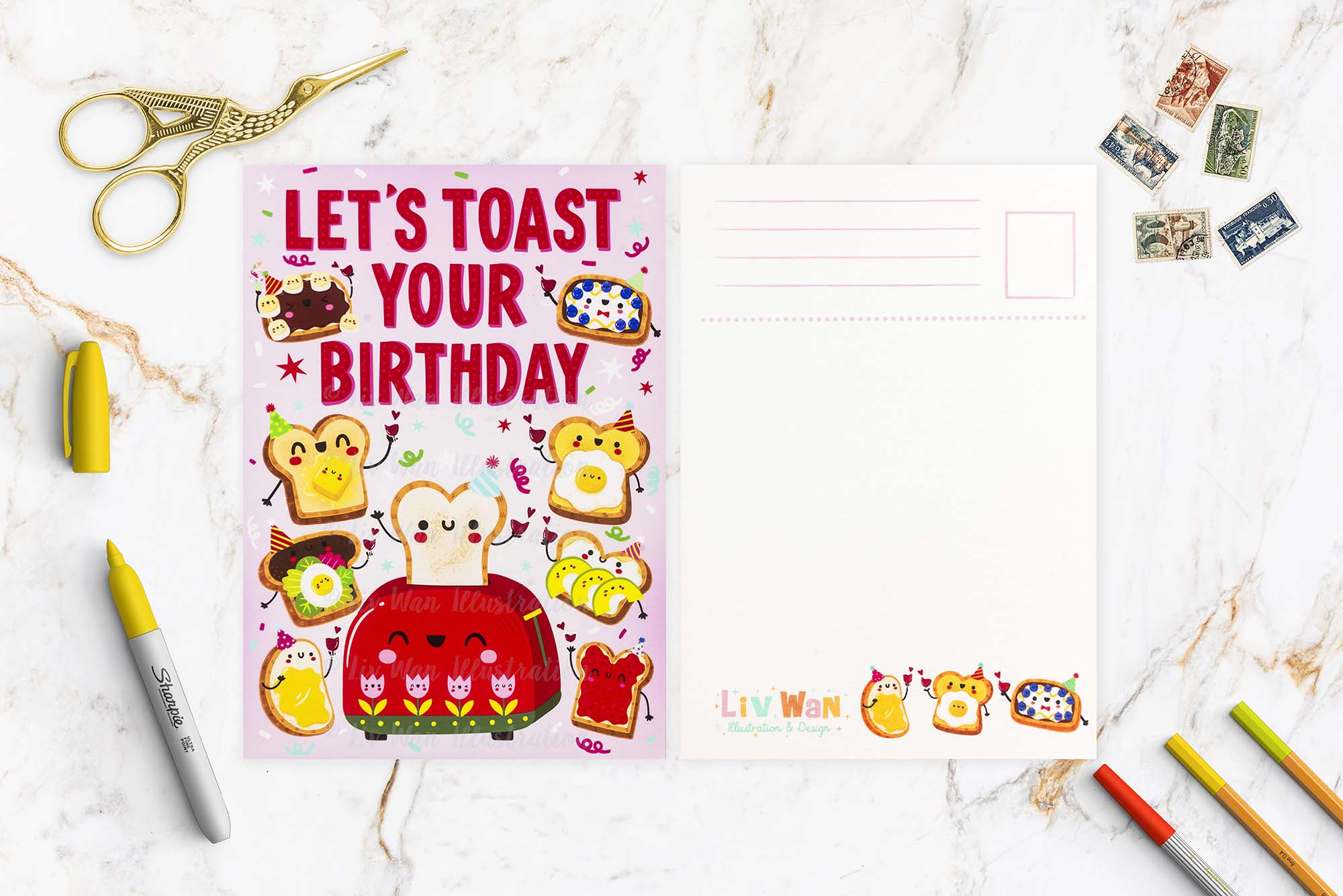 Birthday Toast Postcard