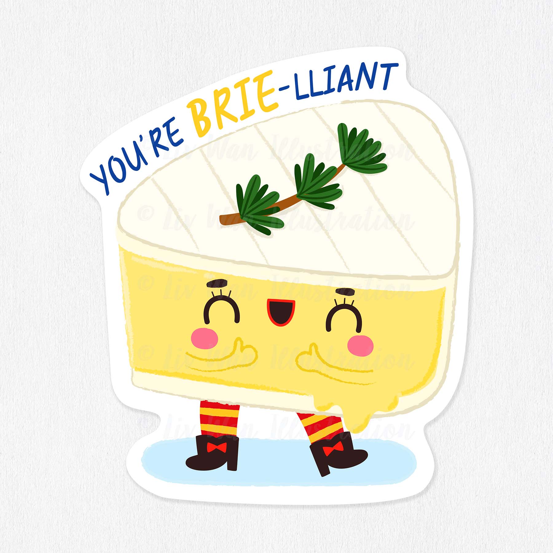 Brie Food Pun Sticker