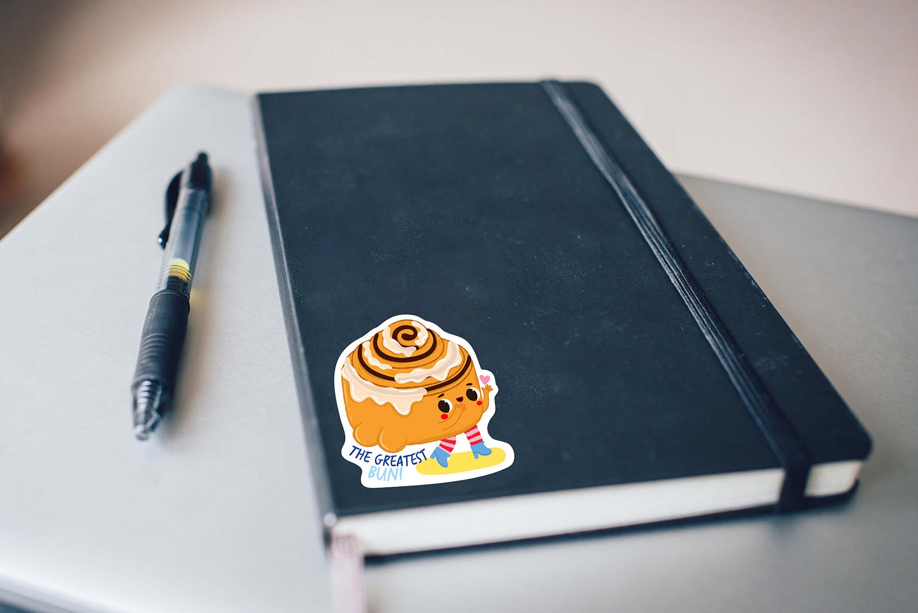 Cinnamon Bun Food Pun Sticker
