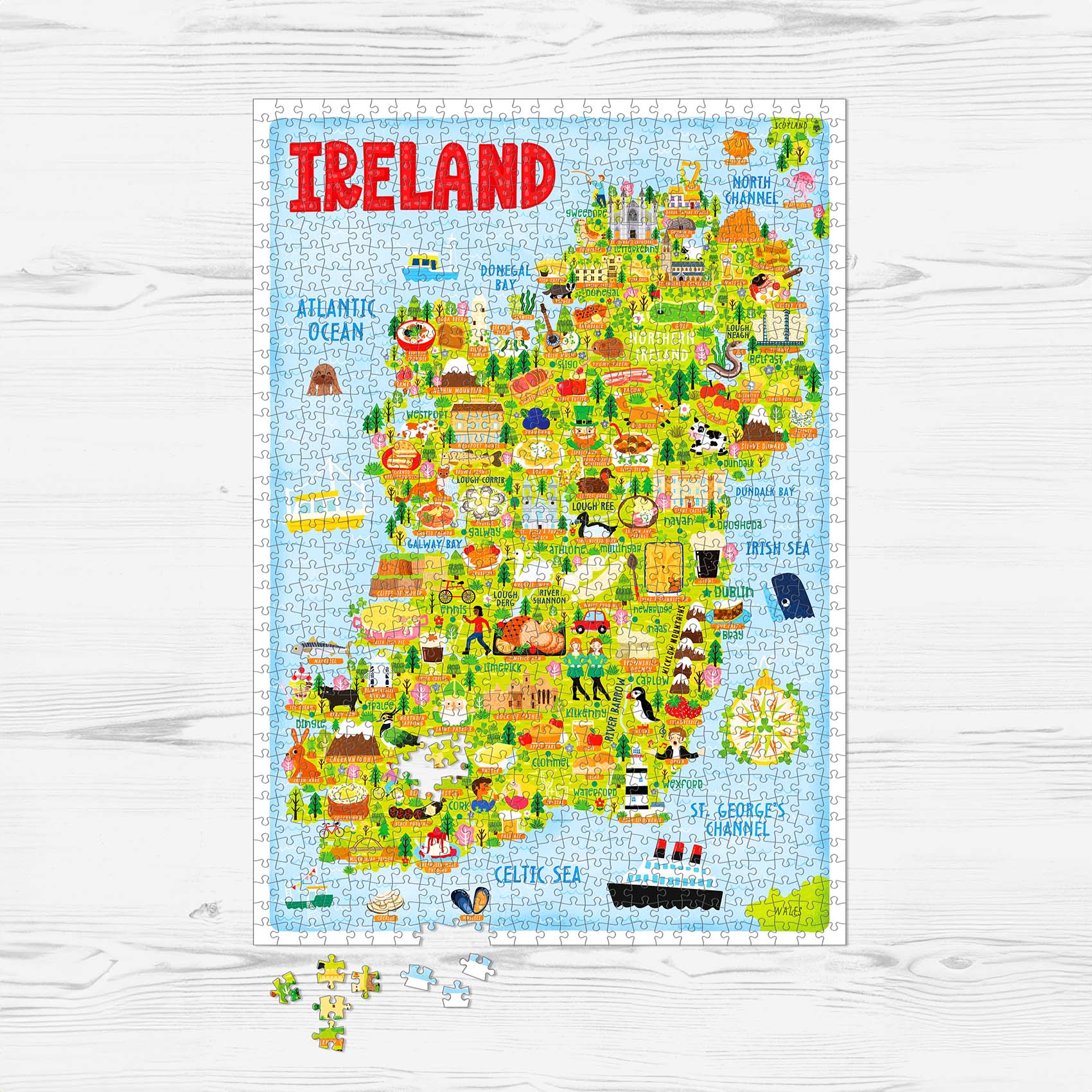 Irland map jigsaw puzzle 100pc