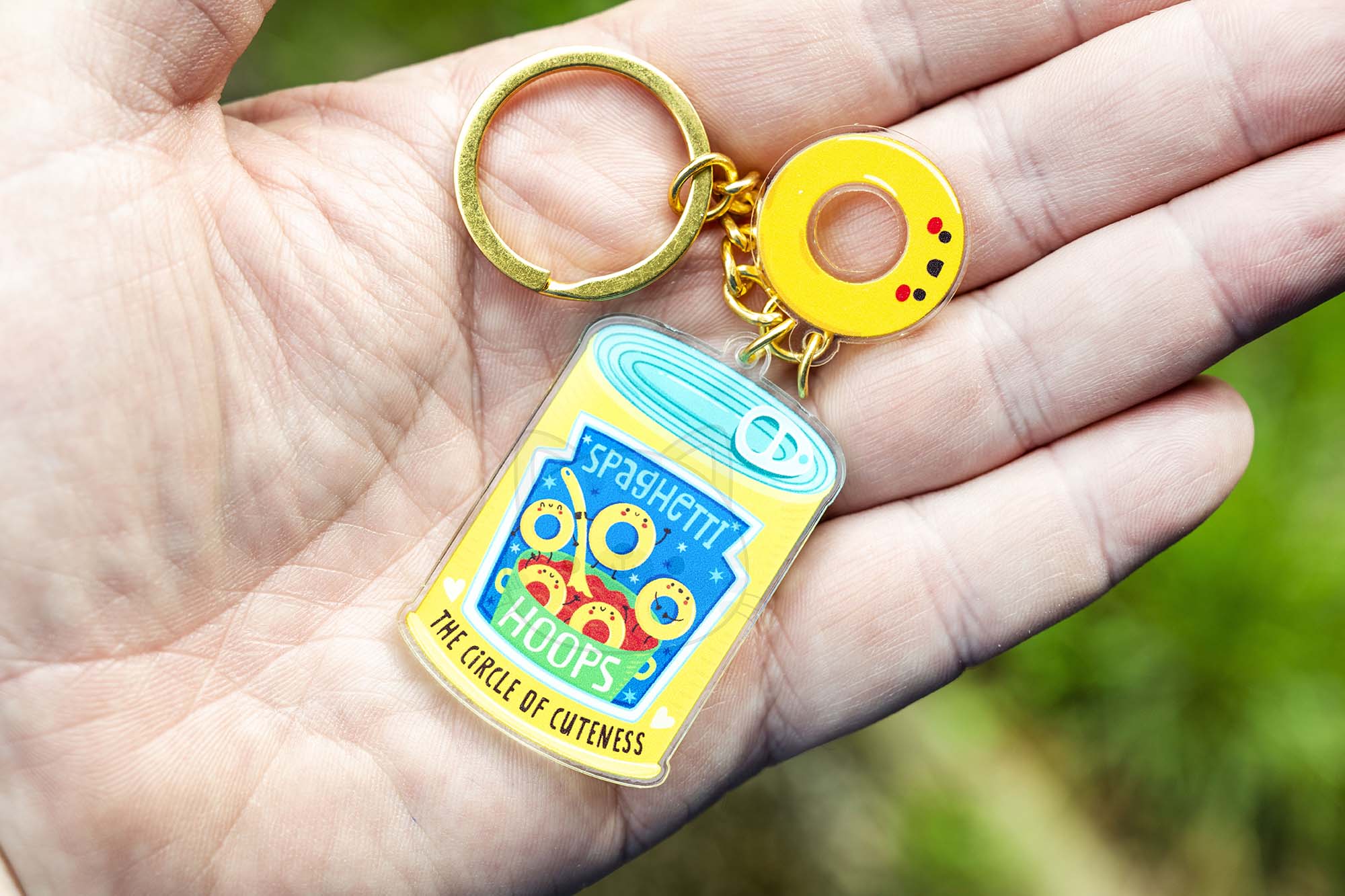 spaghetti hoops keychain