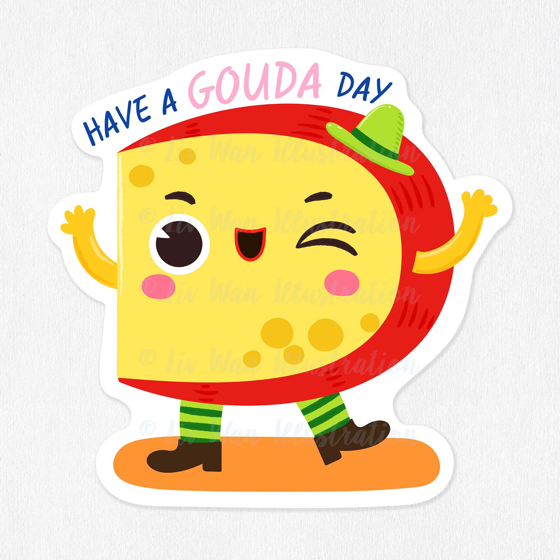 Gouda Food Pun Sticker